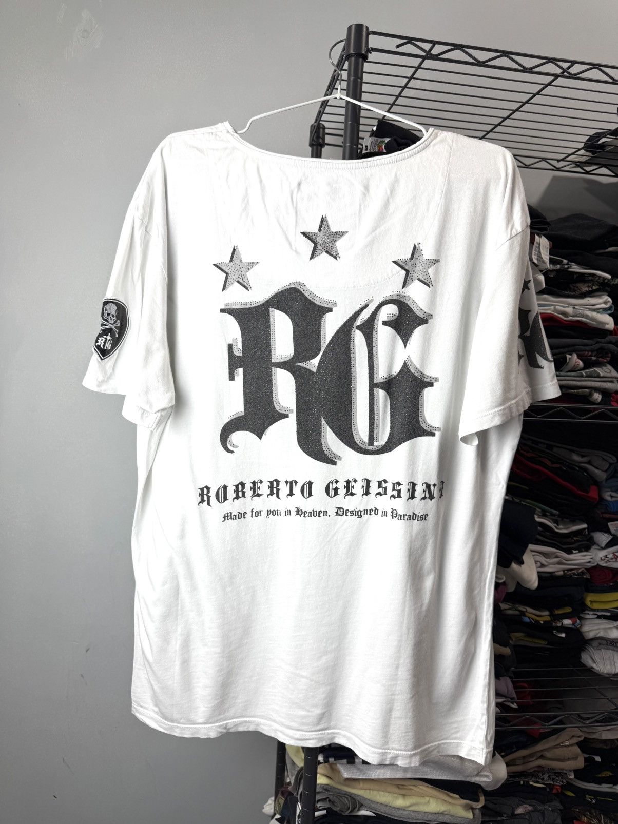 Hysteric Glamour Rare Y2K Roberto Geissini Punk Rhinestones T Shirt Size US XL / EU 56 / 4 - 1 Thumbnail