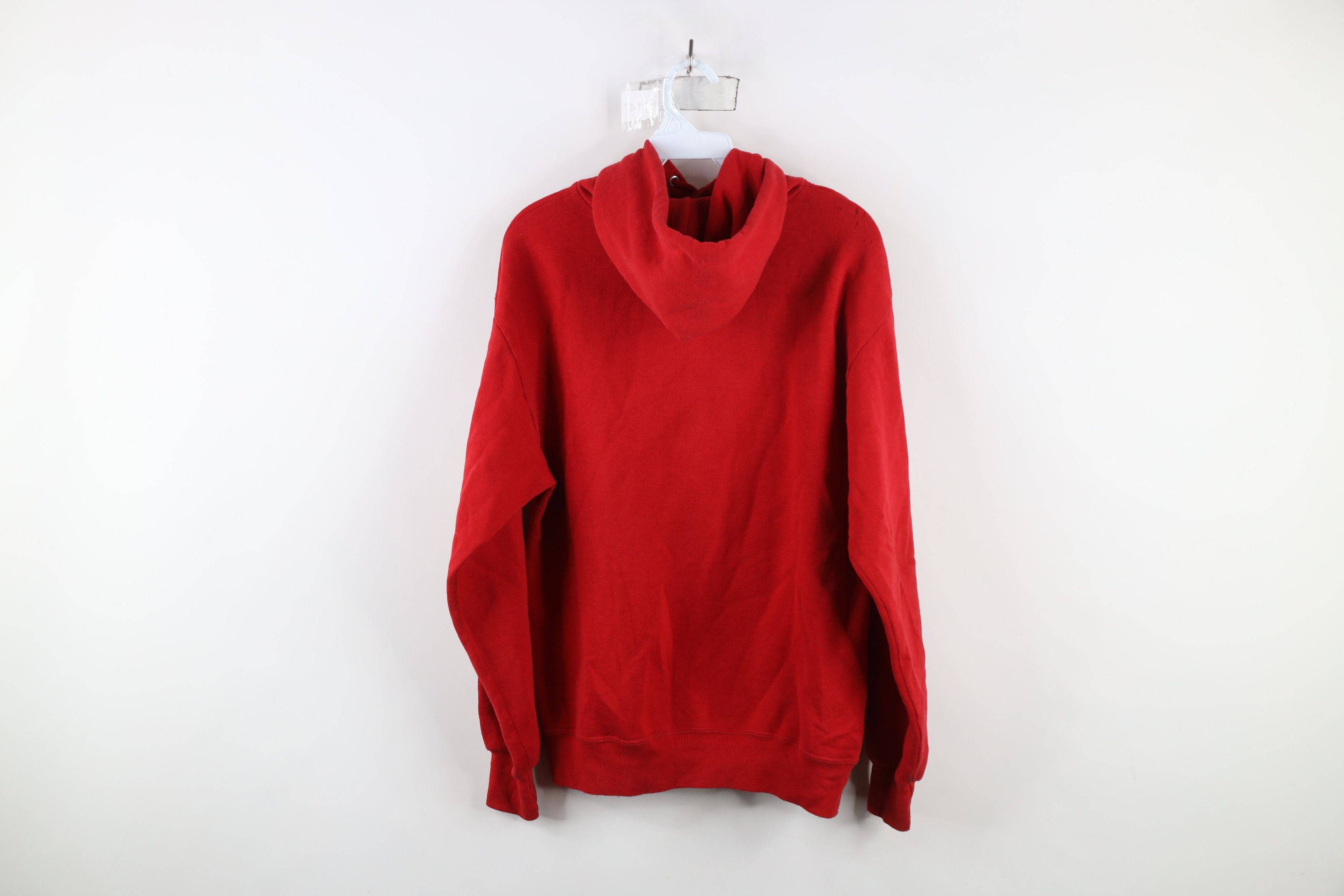 Vintage Vintage 90s Streetwear Blank Hoodie Sweatshirt Red USA Size US L / EU 52-54 / 3 - 11 Thumbnail