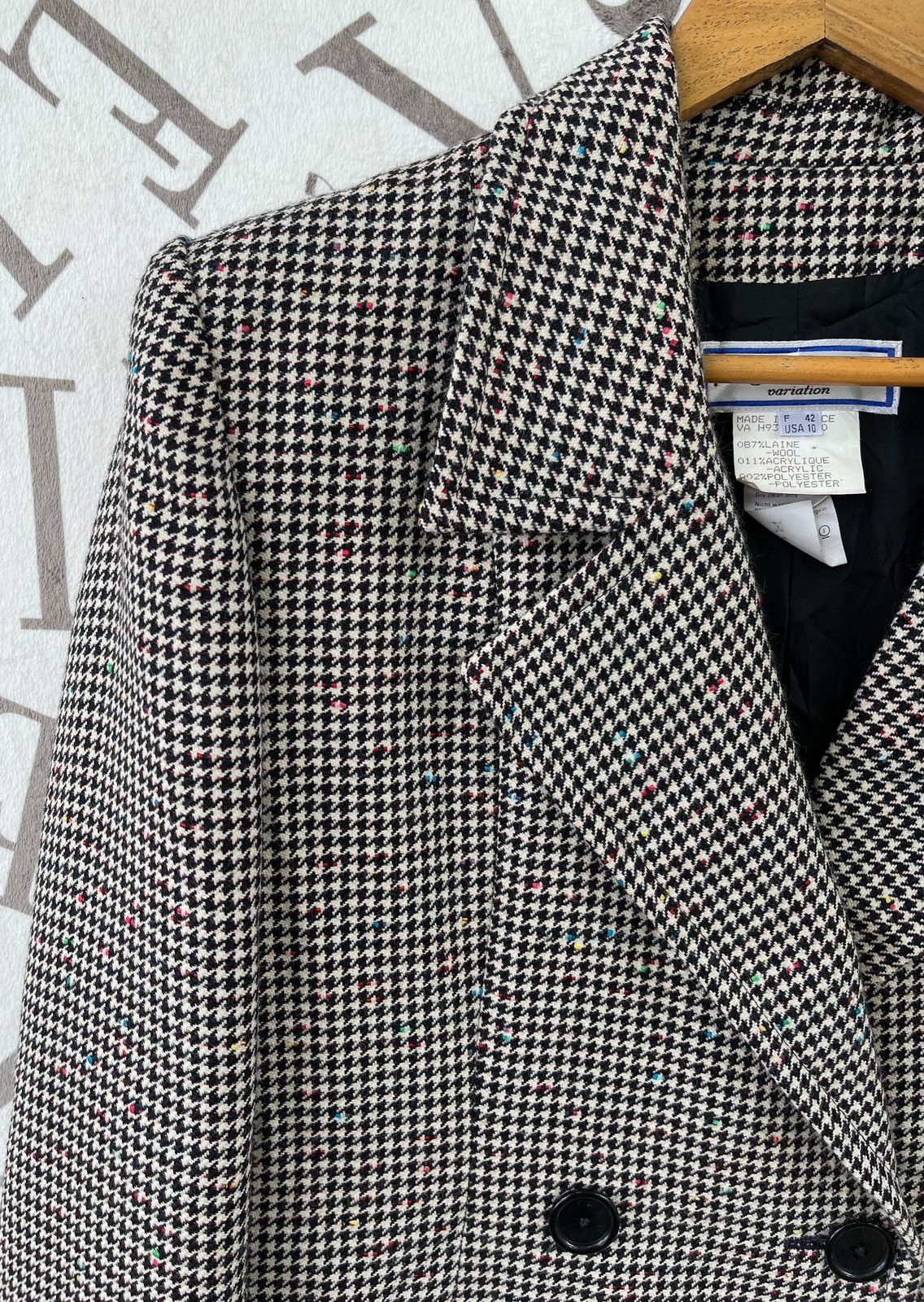Yves Saint Laurent 🔥A/W 1980 YVES SAINT LAURENT WOMEN'S HOUNDSTOOTH JACKET Size M / US 6-8 / IT 42-44 - 7 Thumbnail