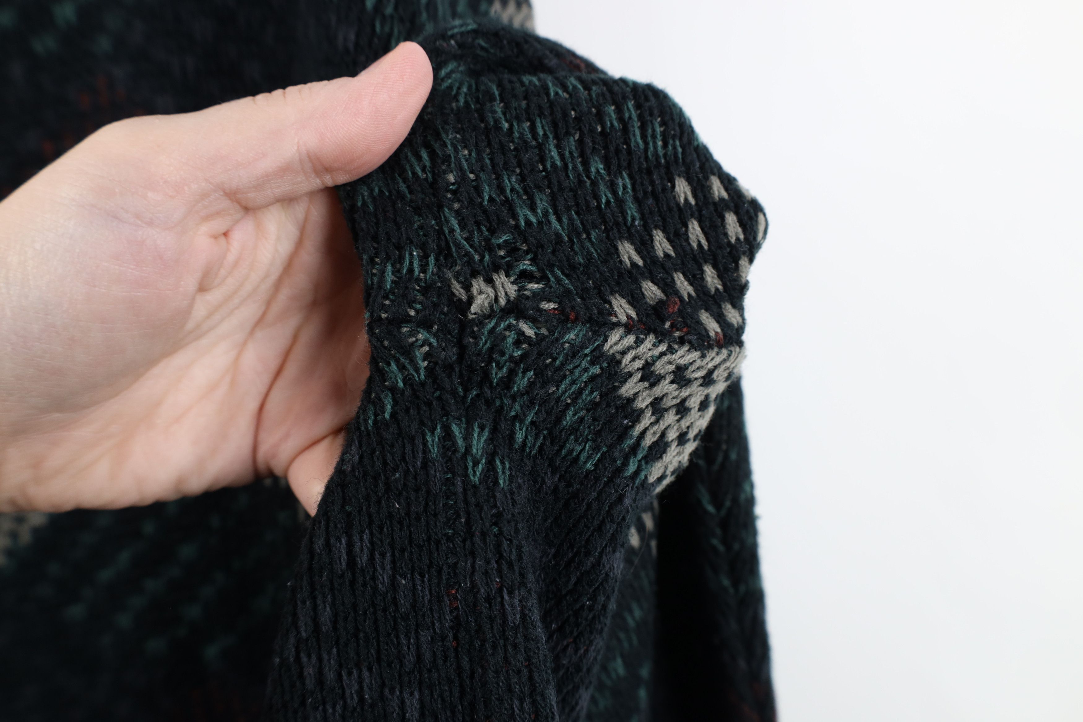 Vintage Vintage 90s Streetwear Diamond Ribbed Knit Crewneck Sweater Size US XXL / EU 58 / 5 - 7 Thumbnail