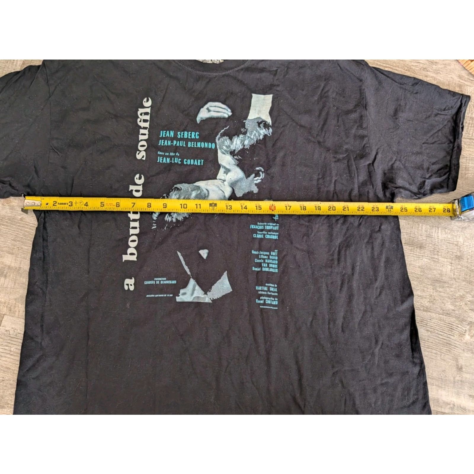 Gildan Gildan Graphic Print T-Shirt Breathless A Bout De Souffle Movie 2XL Black Unisex Size US XXL / EU 58 / 5 - 7 Thumbnail