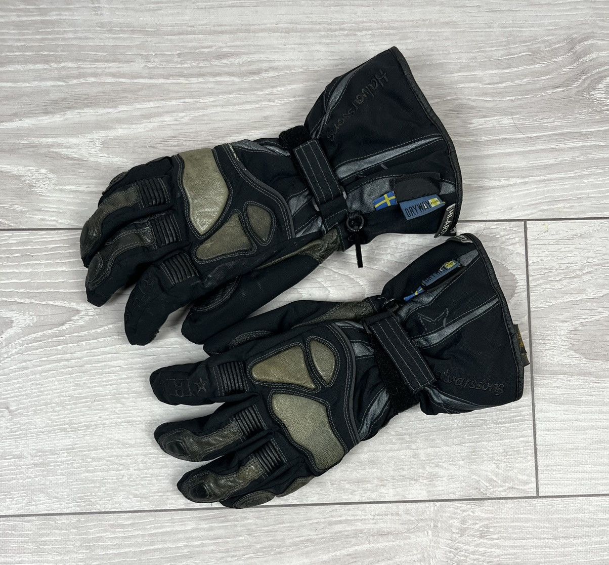 Vintage Halvarssons Leather Cordura Motorcycle Mens Gloves Size ONE SIZE - 2 Thumbnail