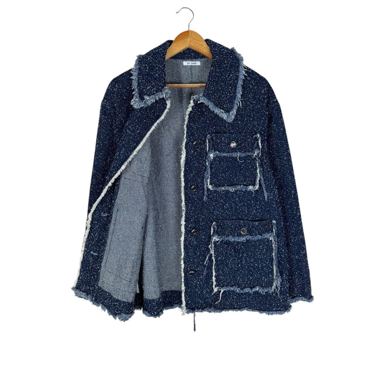 SLY ☀️SLY JEANS STYLE DISTRESS TWEED JACKET LIKE CHANEL Size L / US 10 / IT 46 - 9 Thumbnail
