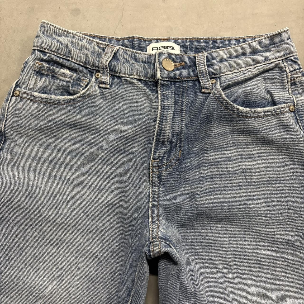 Rsq Crazy Vintage Y2K/2000s WideLeg Baggy RSQ Ripped Skater Style Medium Wash Denim Jeans! Size 24" / US 00 / IT 34 - 2 Thumbnail