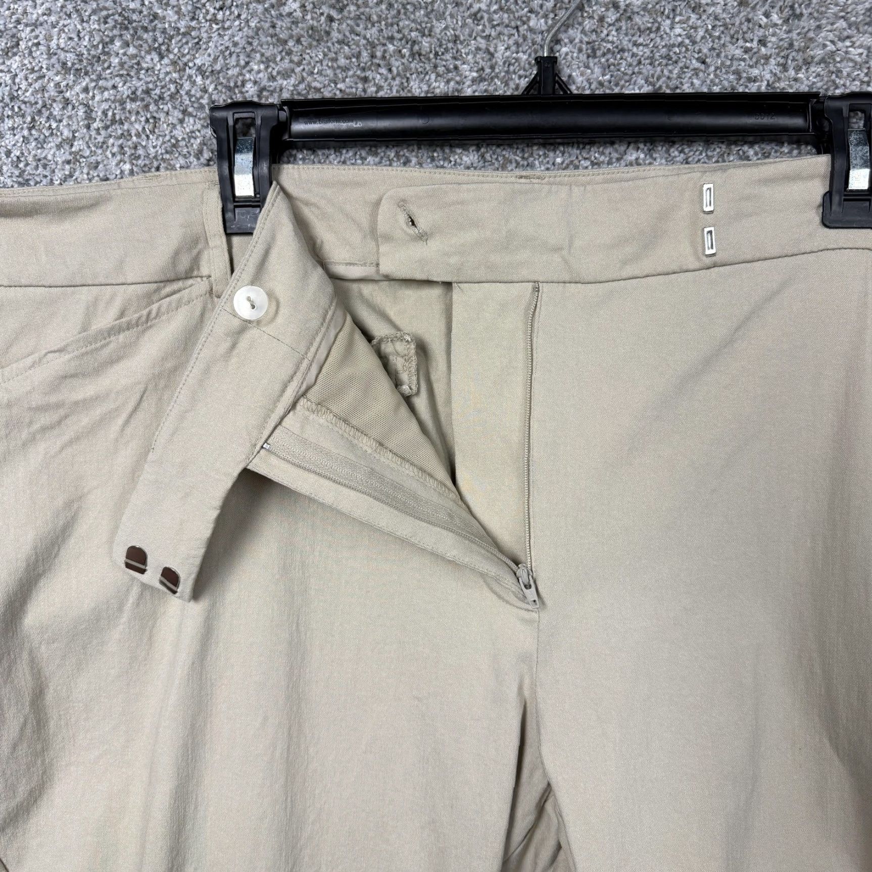 Vintage Fashion Bug Dress Pants Womens Plus 24W Khaki Beige Straight Leg Stretch Office Size 42" / US 20 - 6 Thumbnail