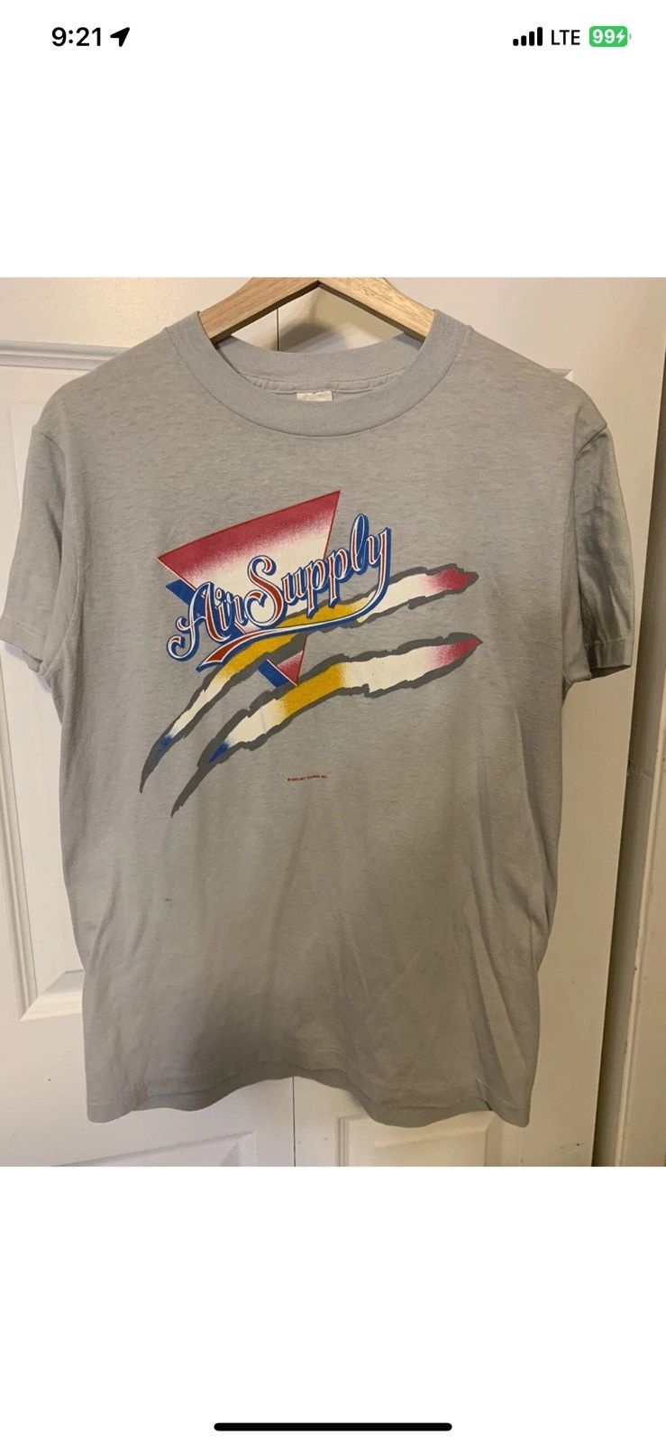 Anvil Vtg Air Supply The Power of Love 1985 Tour Music concert Size US L / EU 52-54 / 3 - 10 Thumbnail