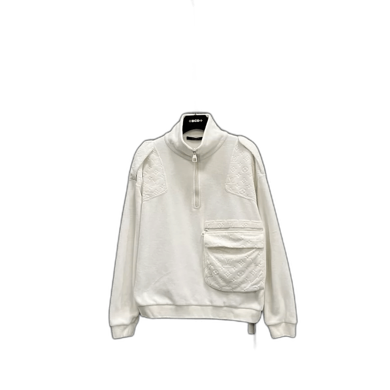 Louis Vuitton Louis Vuitton White Velvet Half-Zip Jacket Size US S / EU 44-46 / 1 - 1 Thumbnail