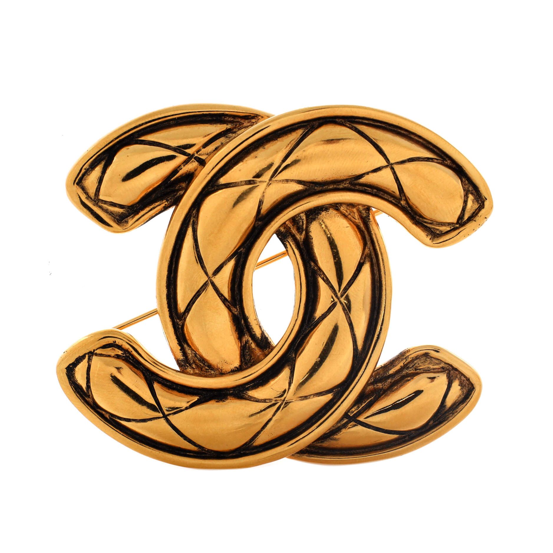 Chanel Vintage Quilted CC Brooch Size ONE SIZE - 1 Thumbnail