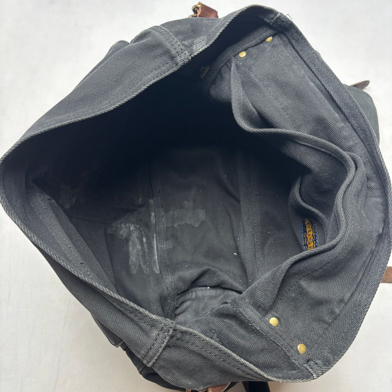 Ralph Lauren Rugby Ralph Lauren Canvas Utility Black Bag 12x19 Leather Size ONE SIZE - 7 Thumbnail