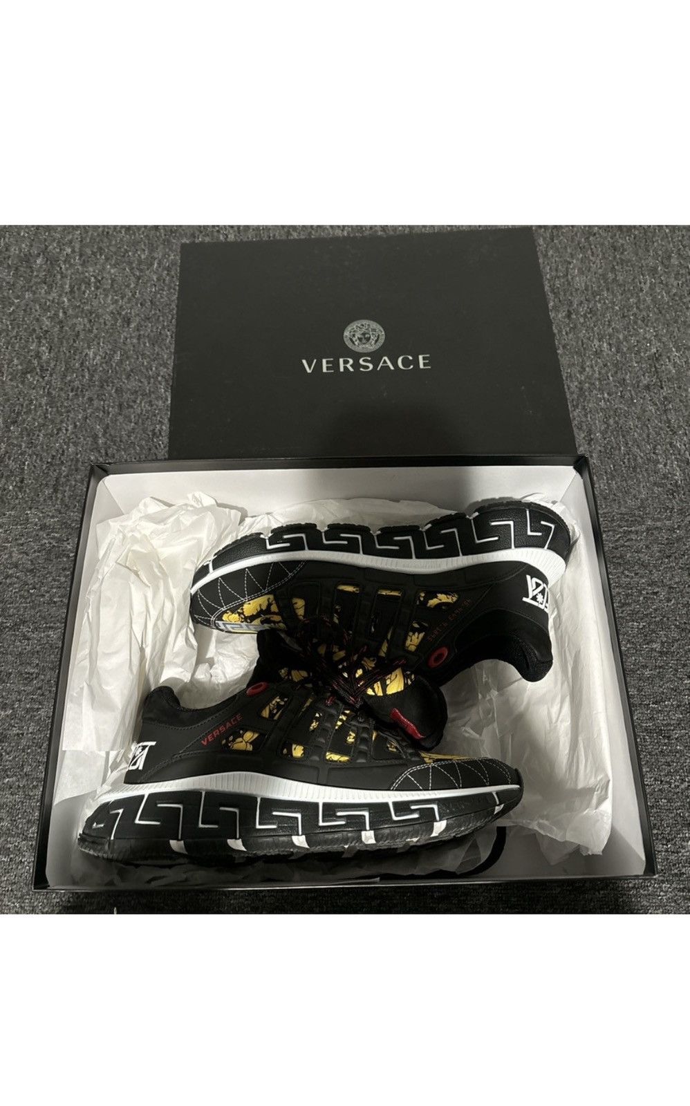 Versace Versace Trigreca Nero/Oro Barocco Black Size US 8 / EU 41 - 1 Thumbnail