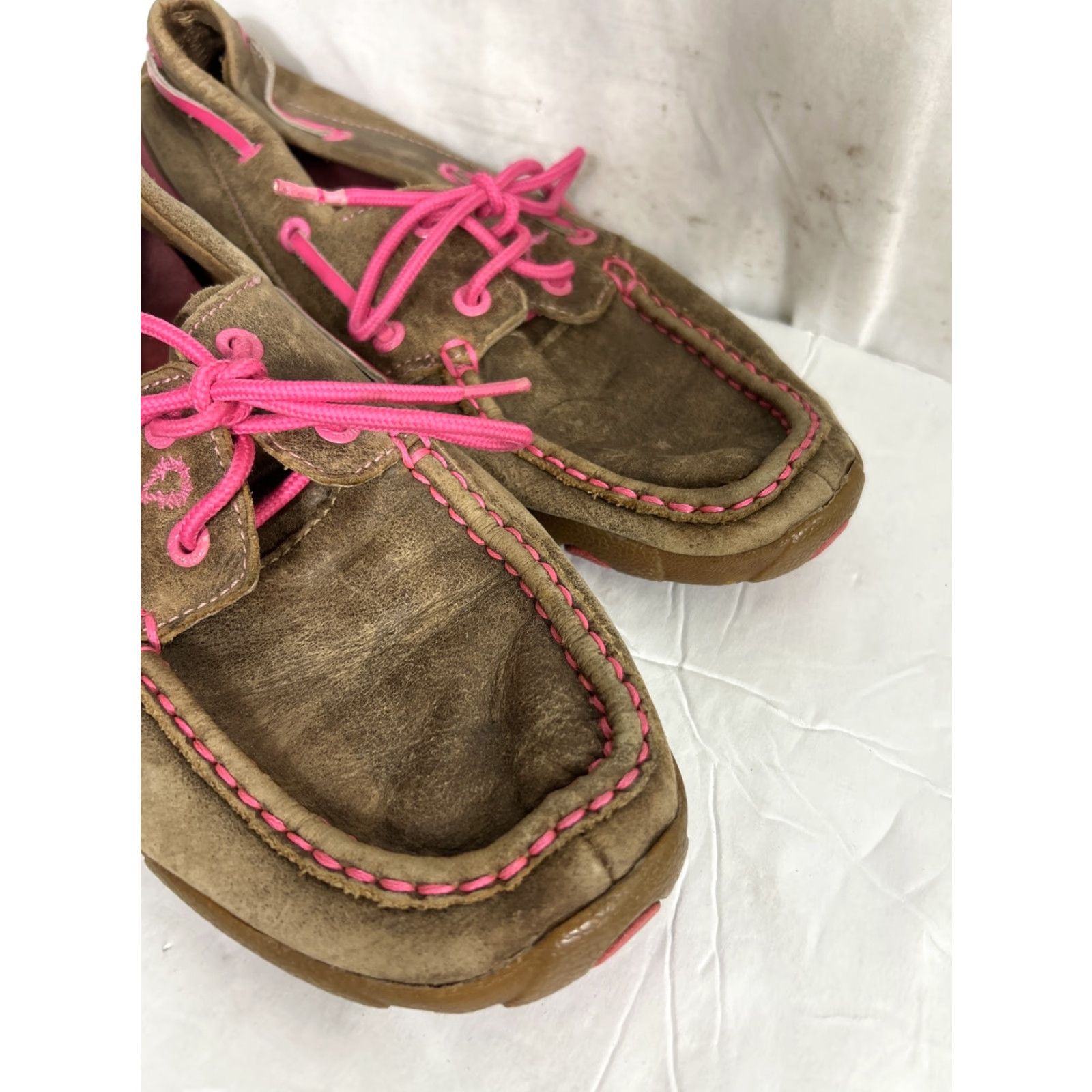 Twisted X Twisted X Women Boat Shoe Flat Leather Brown Pink 8.5 M-US Spring Summer Casual Party/Cocktail Travel Womens Size US 9 / IT 39 - 2 Thumbnail