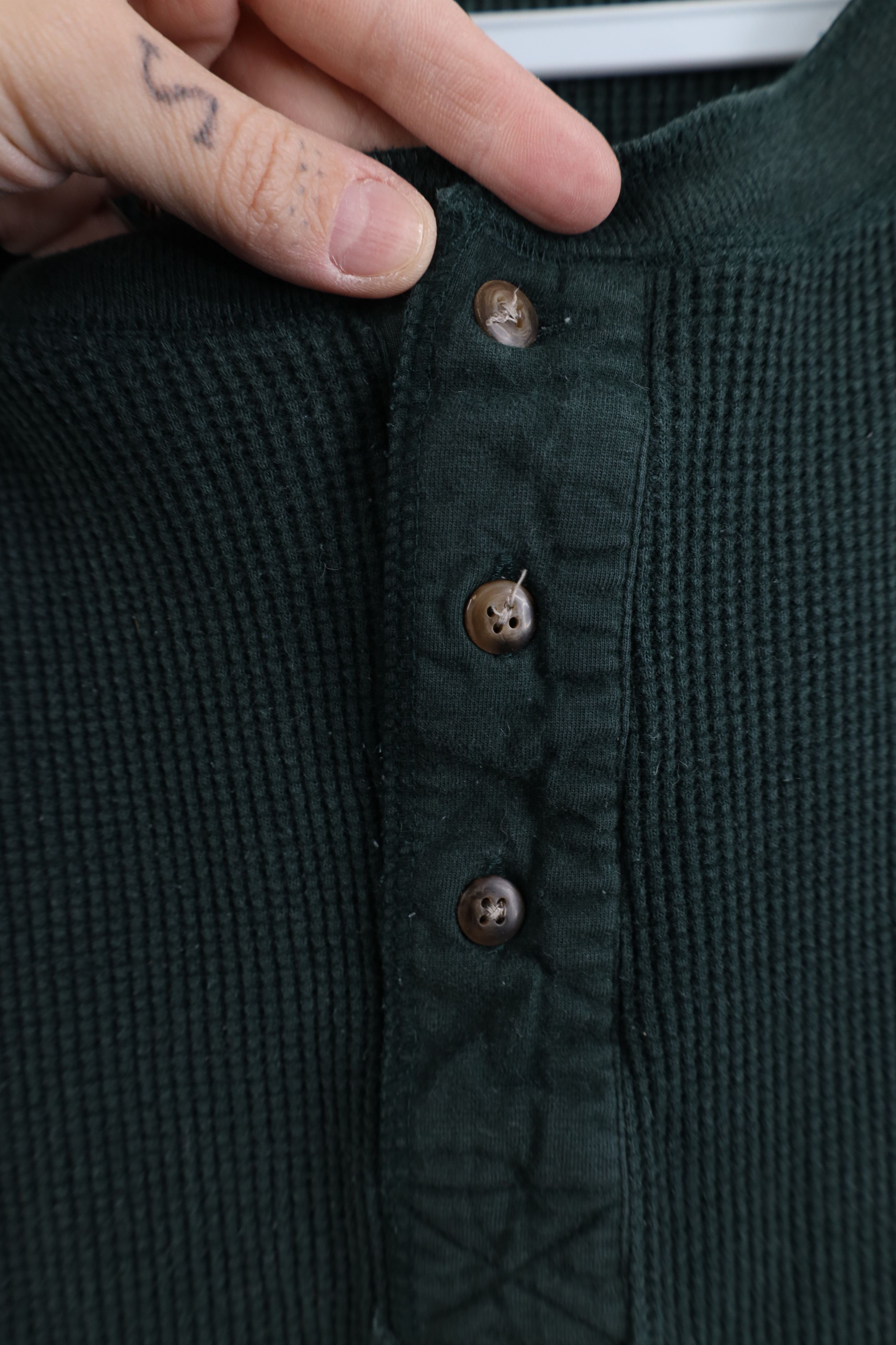 Vintage Vintage 90s Streetwear Knit Long Sleeve Henley T-Shirt Size US L / EU 52-54 / 3 - 4 Thumbnail