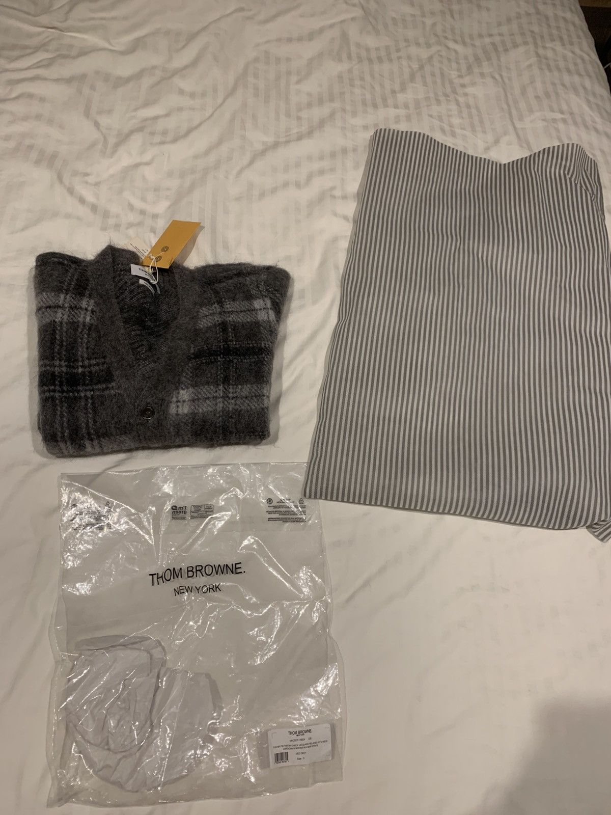 Thom Browne Thom Browne Tartan Plaid Mohair Cardigan in size 3 Size US M / EU 48-50 / 2 - 12 Thumbnail