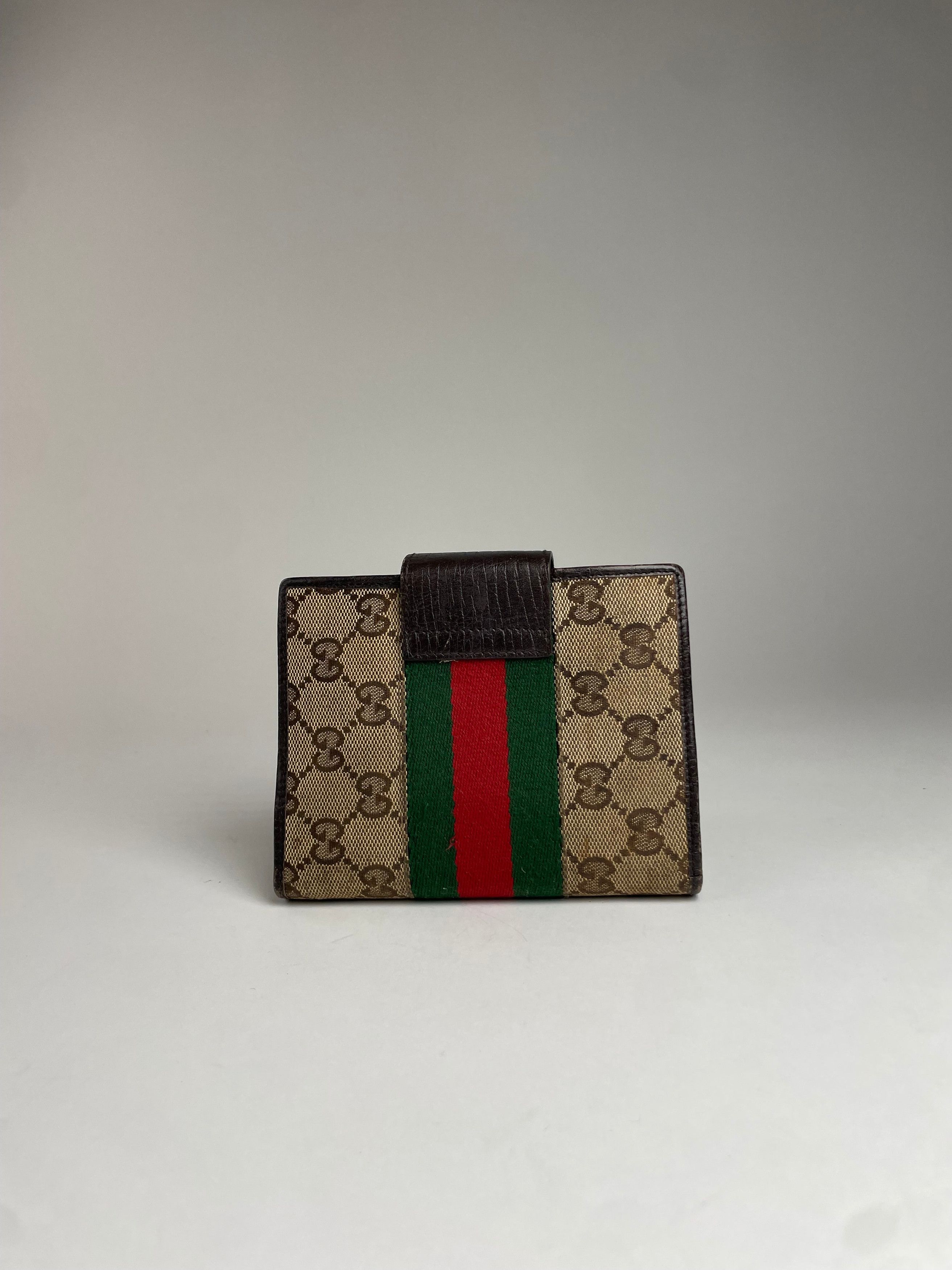 Gucci Vintage Monogram Organizer Card Holder Beige Brown Size ONE SIZE - 1 Thumbnail
