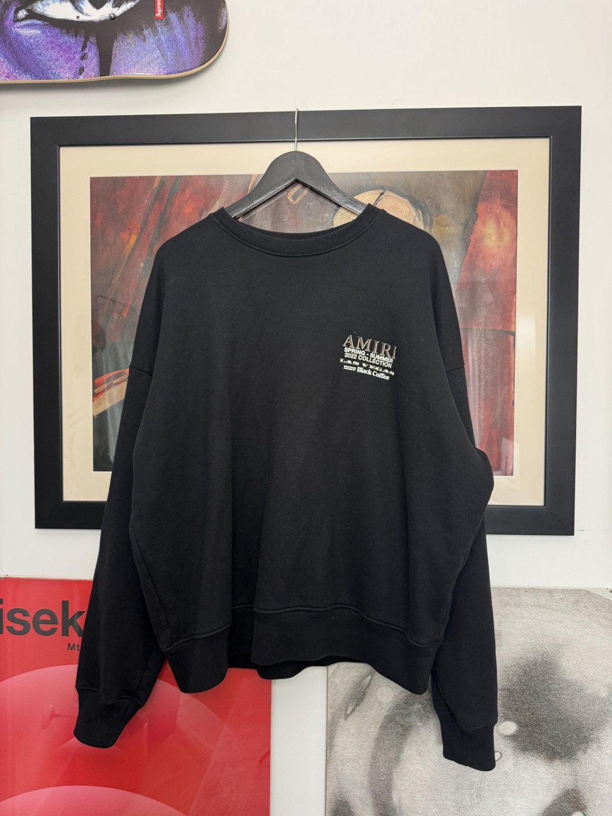 Amiri SS22 Amiri Black Coffee Las Vegas Designer Crewneck Event Size US M / EU 48-50 / 2 - 2 Thumbnail