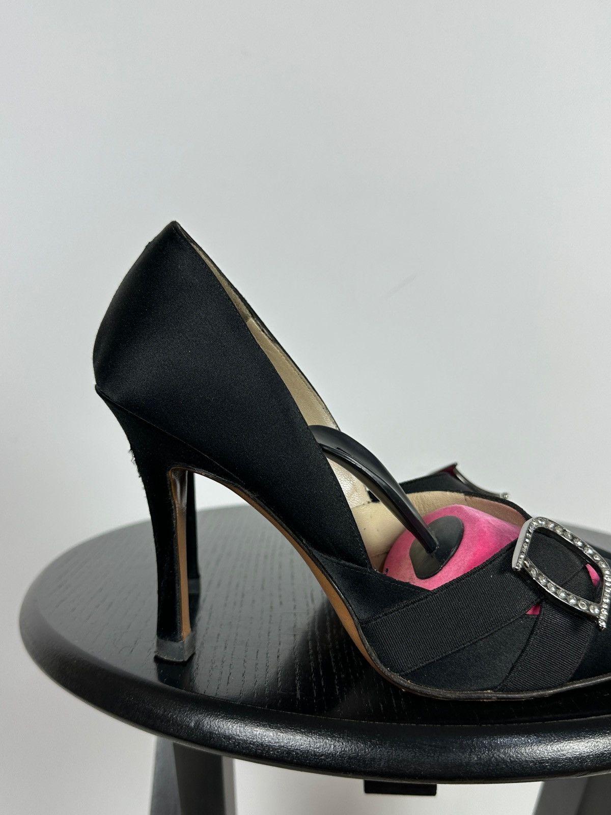 Dior Vintage Dior John Galliano Era Satin Crystal D Logo Heels Size US 8 / IT 38 - 14 Thumbnail