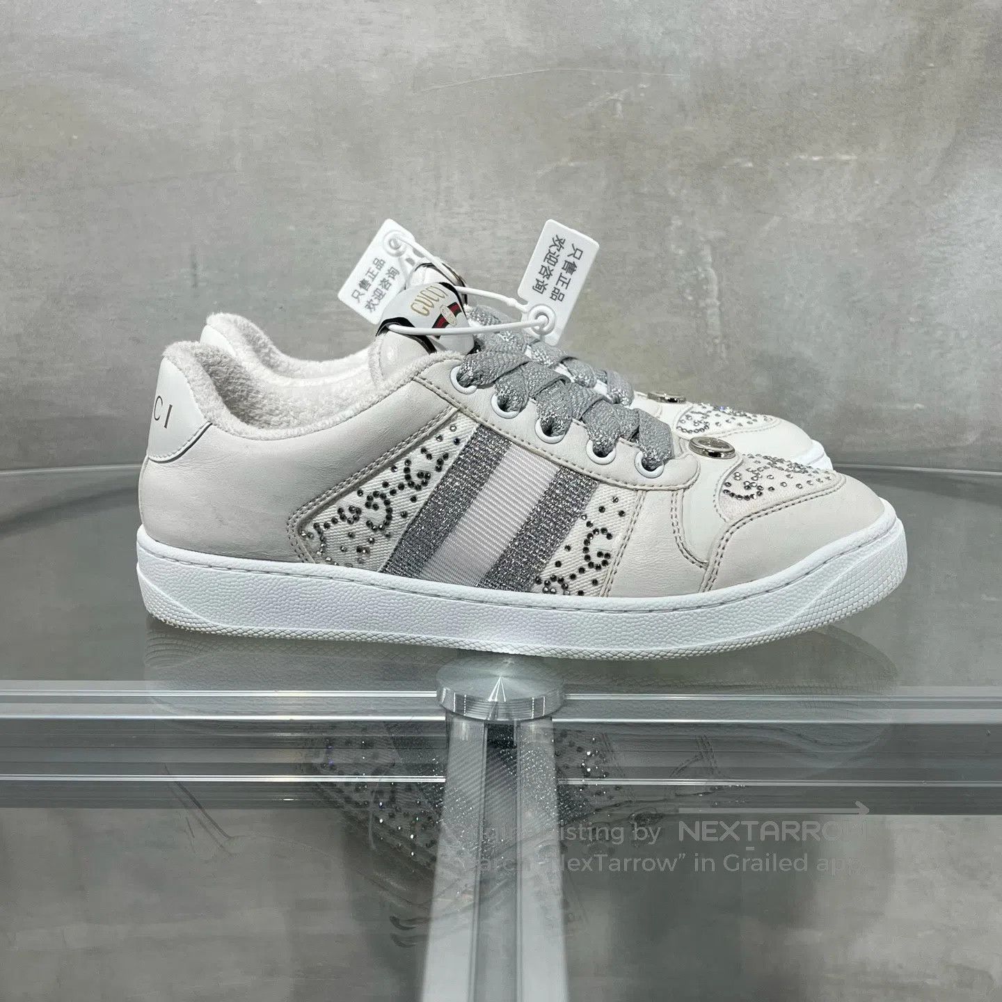 Gucci Guicci Dirty shoes, White Diamond edition Size US 4.5 / IT 34.5 - 4 Thumbnail