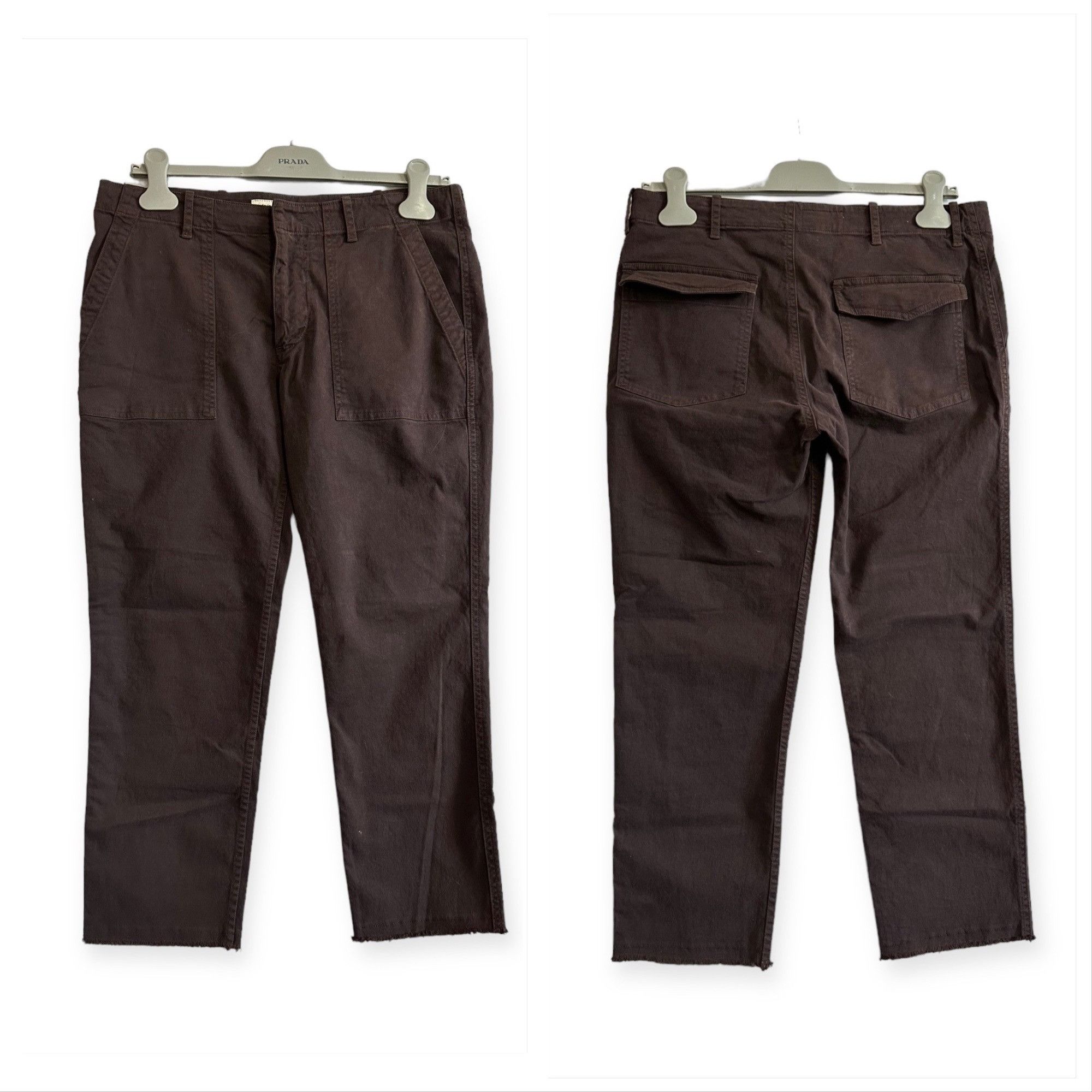 Nili Lotan Nili Lotan Jenna Cropped Raw-Edge Pants, Size 6, Brown Espre Size 28" / US 6 / IT 42 - 14 Thumbnail