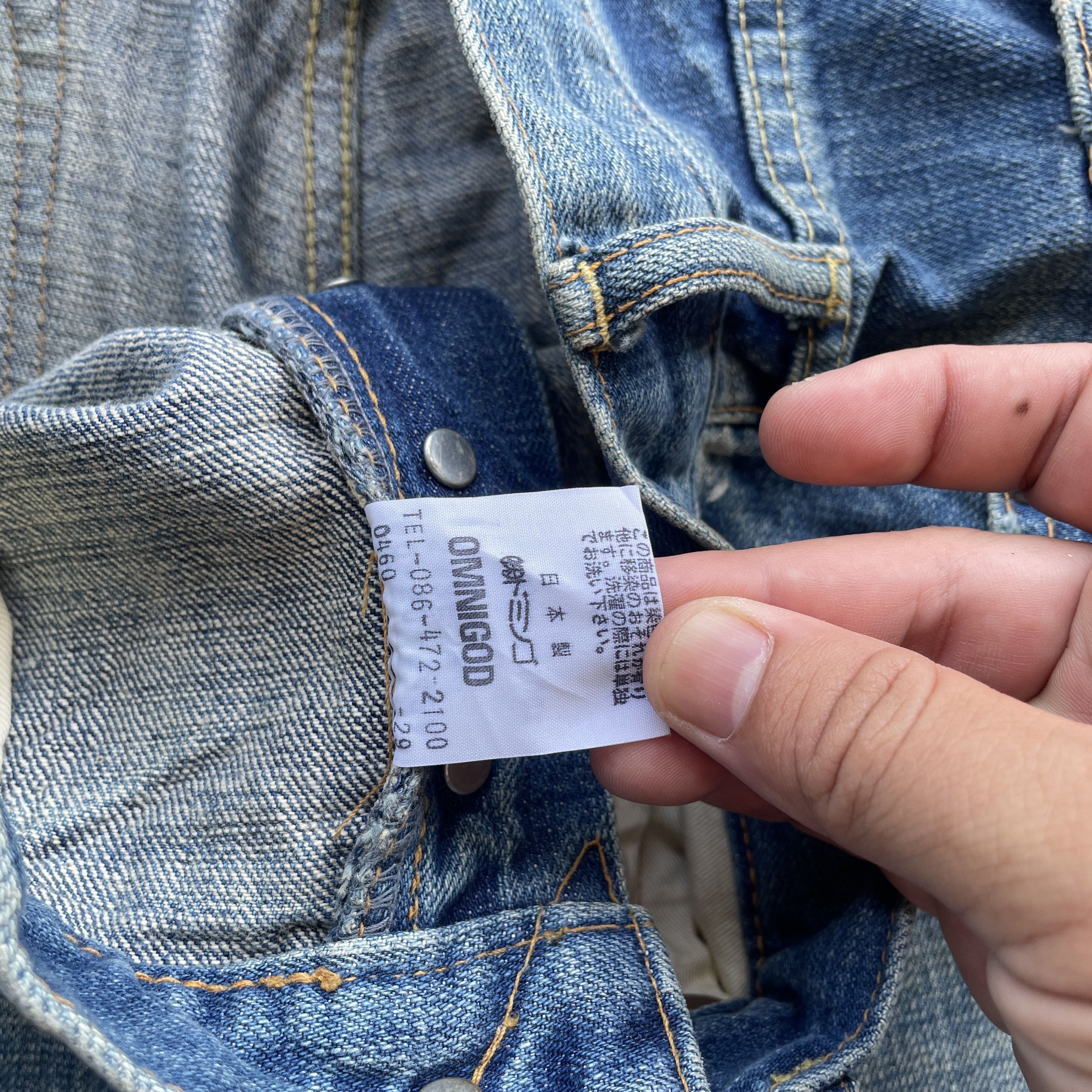 OMNIGOD Vintage OMNIGOD Denim Distressed Selvedge Faded Jeans Pants Size US 32 / EU 48 - 10 Thumbnail