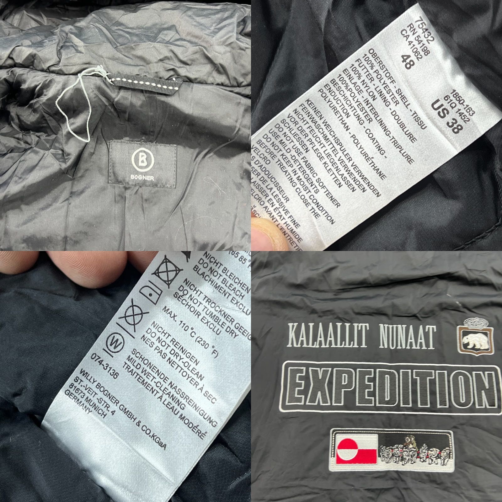 Bogner Bogner Jacket Mens 48 Black Hooded Puffer Greenland Expedition Kanglait Kalaallit Nunaat Size US M / EU 48-50 / 2 - 9 Thumbnail