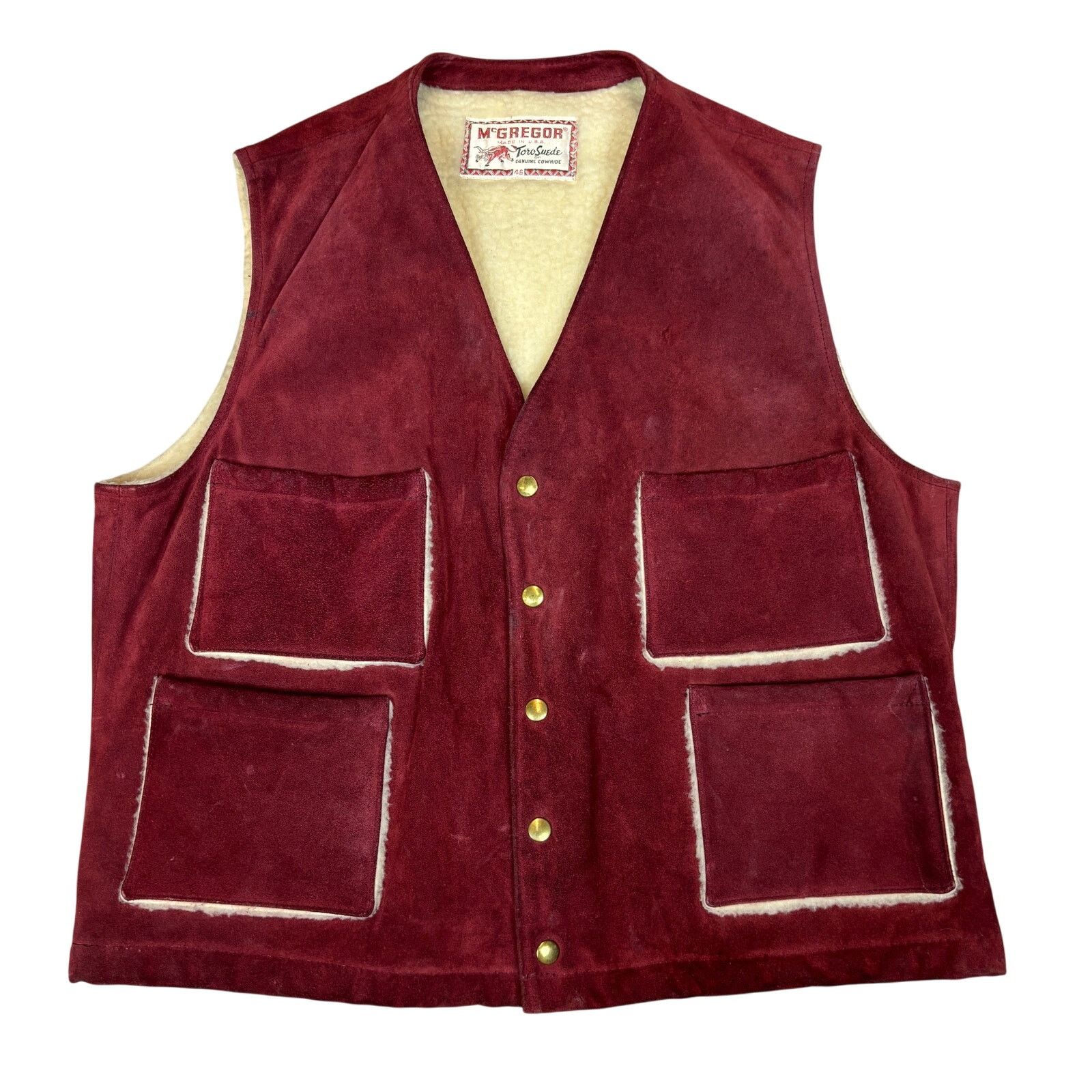 McGregor Vintage McGregor Toro Suede Sherpa Lined Vest Men's 46 Size US L / EU 52-54 / 3 - 1 Thumbnail