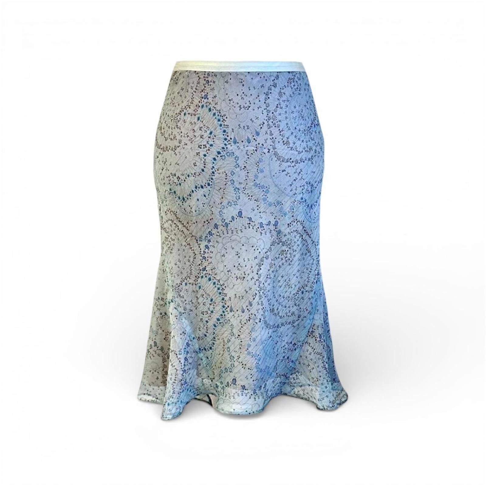 Other Rebecca Taylor preppy mermaid core blue midi length skirt Size 26" / US 2 / IT 38 - 1 Thumbnail
