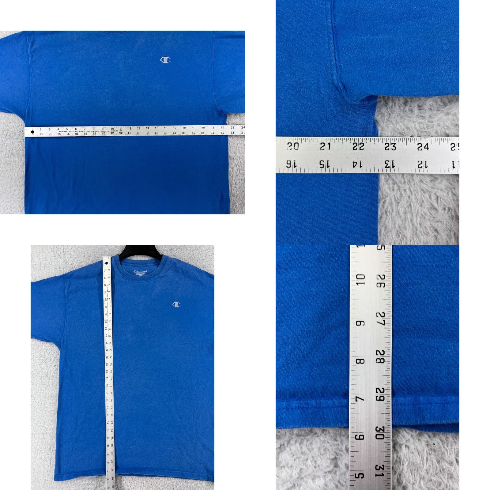Champion Champion Shirt Mens XL Blue Short Sleeve Crew Neck Logo 100% Cotton Size US XL / EU 56 / 4 - 9 Thumbnail