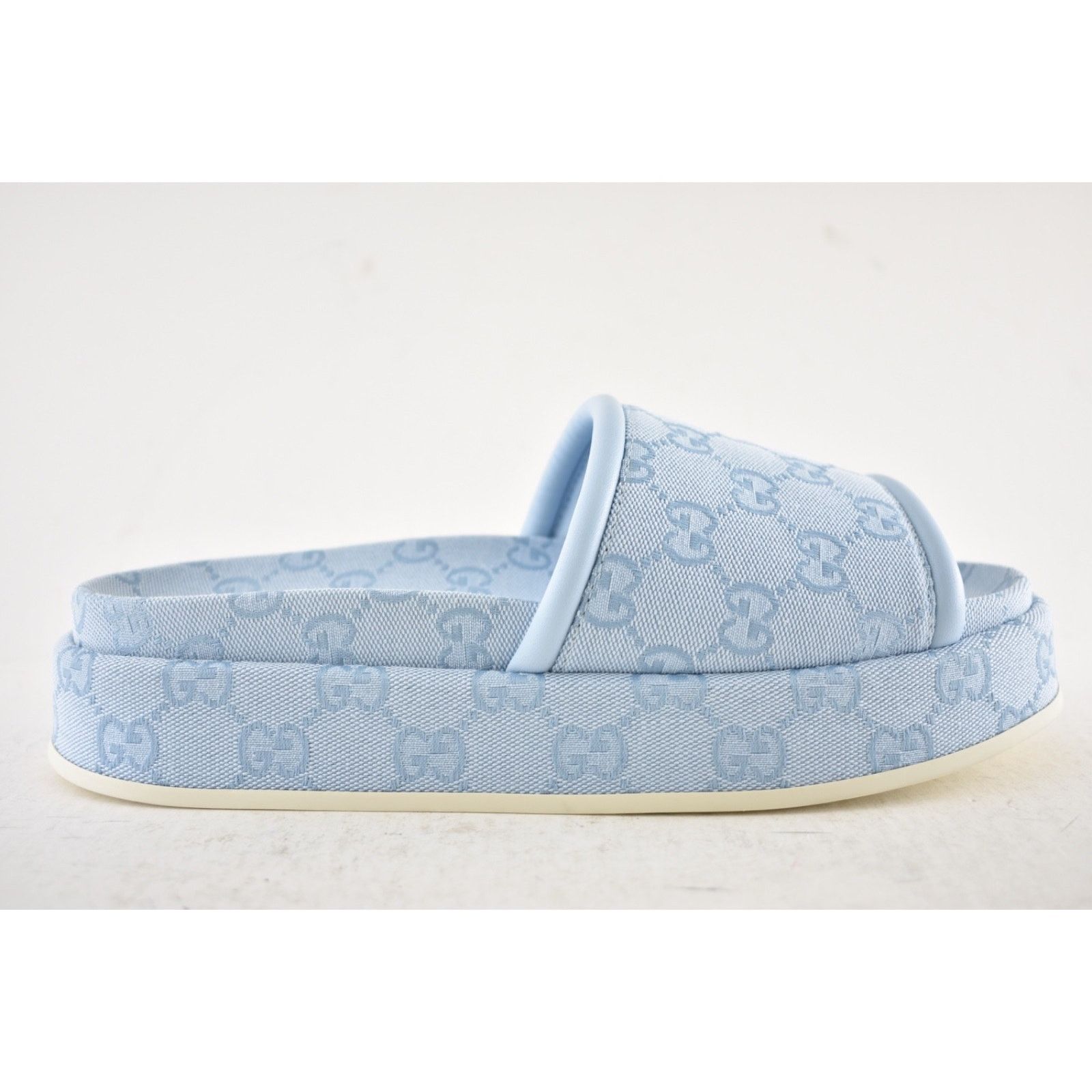 Gucci Gucci Light Blue GG Monogram Platform Slide Sandal 39.5 Size US 9.5 / IT 39.5 - 2 Thumbnail