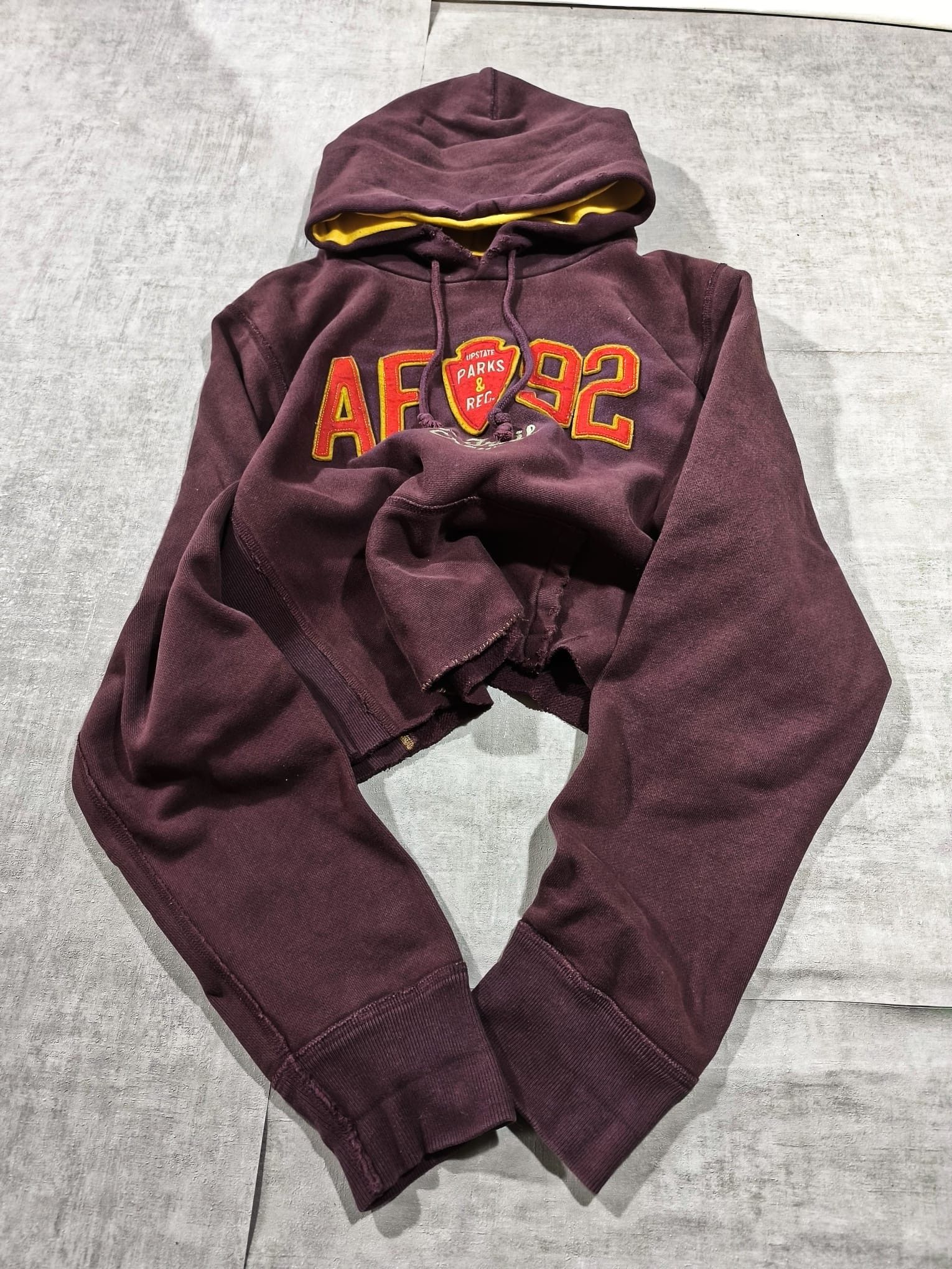 Abercrombie & Fitch Abercrombie vintage trashed cropped hoodie heavyweight sz L Size US L / EU 52-54 / 3 - 3 Thumbnail