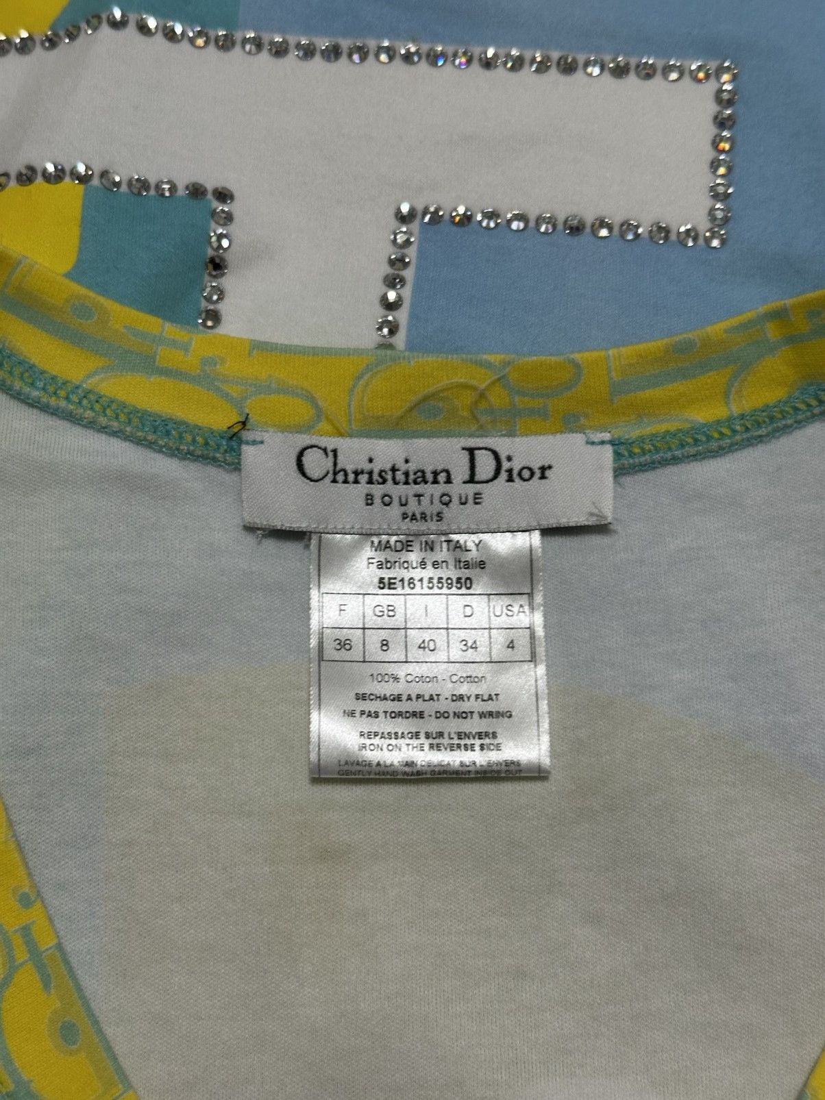 Dior CHRISTIAN DIOR S/S 2005 Trotter Patchwork Swarovski T-Shirt Size XS / US 0-2 / IT 36-38 - 5 Thumbnail