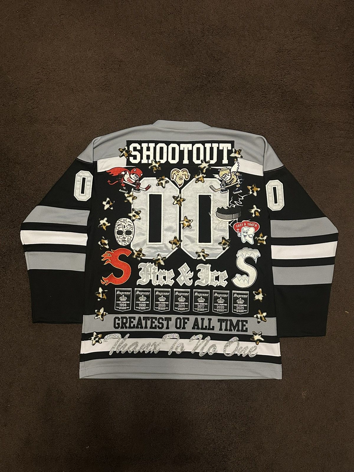Supreme Supreme Fire & Ice Hockey Jersey Black (Size Medium) Size US M / EU 48-50 / 2 - 2 Thumbnail