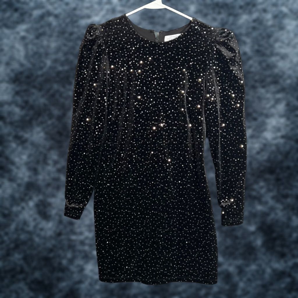 & Other Stories & Other Stories Dress Sequin Mini Long Sleeve Black Womens 6 Party Cocktail Size M / US 6-8 / IT 42-44 - 1 Thumbnail