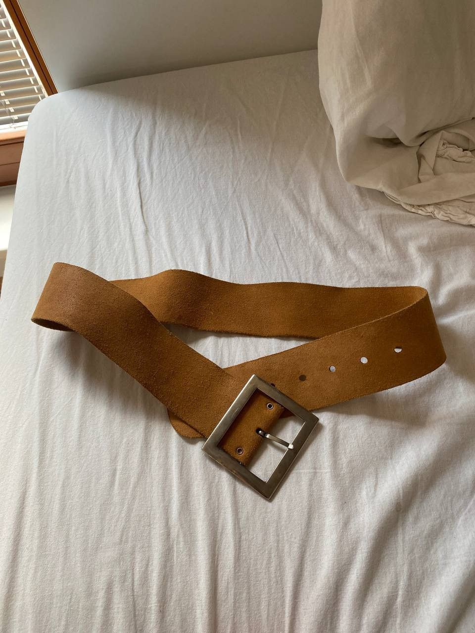 Vintage Vintage wide suede beige belt Size ONE SIZE - 3 Thumbnail