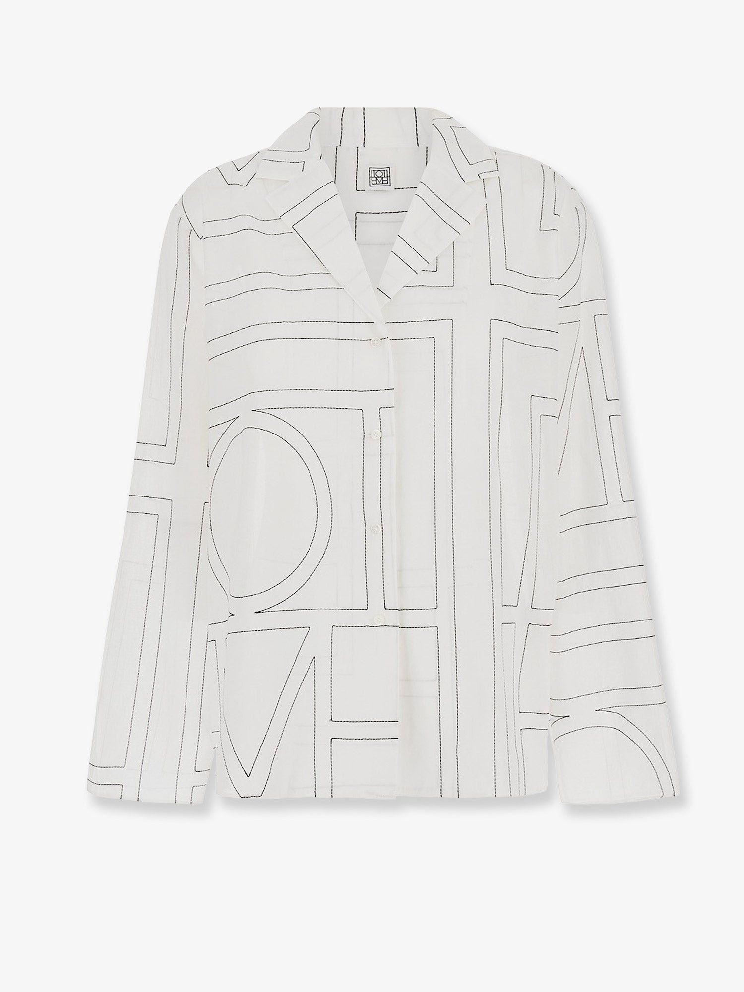 Toteme Cotton Blend Pajama Top With Monogram Print Size M / US 6-8 / IT 42-44 - 1 Thumbnail
