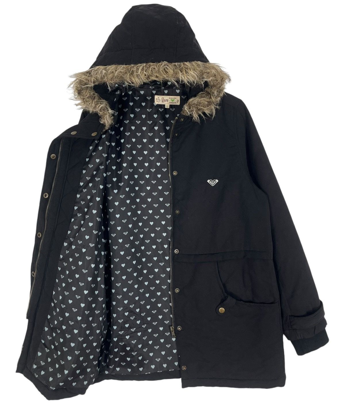 Quiksilver Vintage Roxy Quilted Sherpa Jacket Size L / US 10 / IT 46 - 3 Thumbnail
