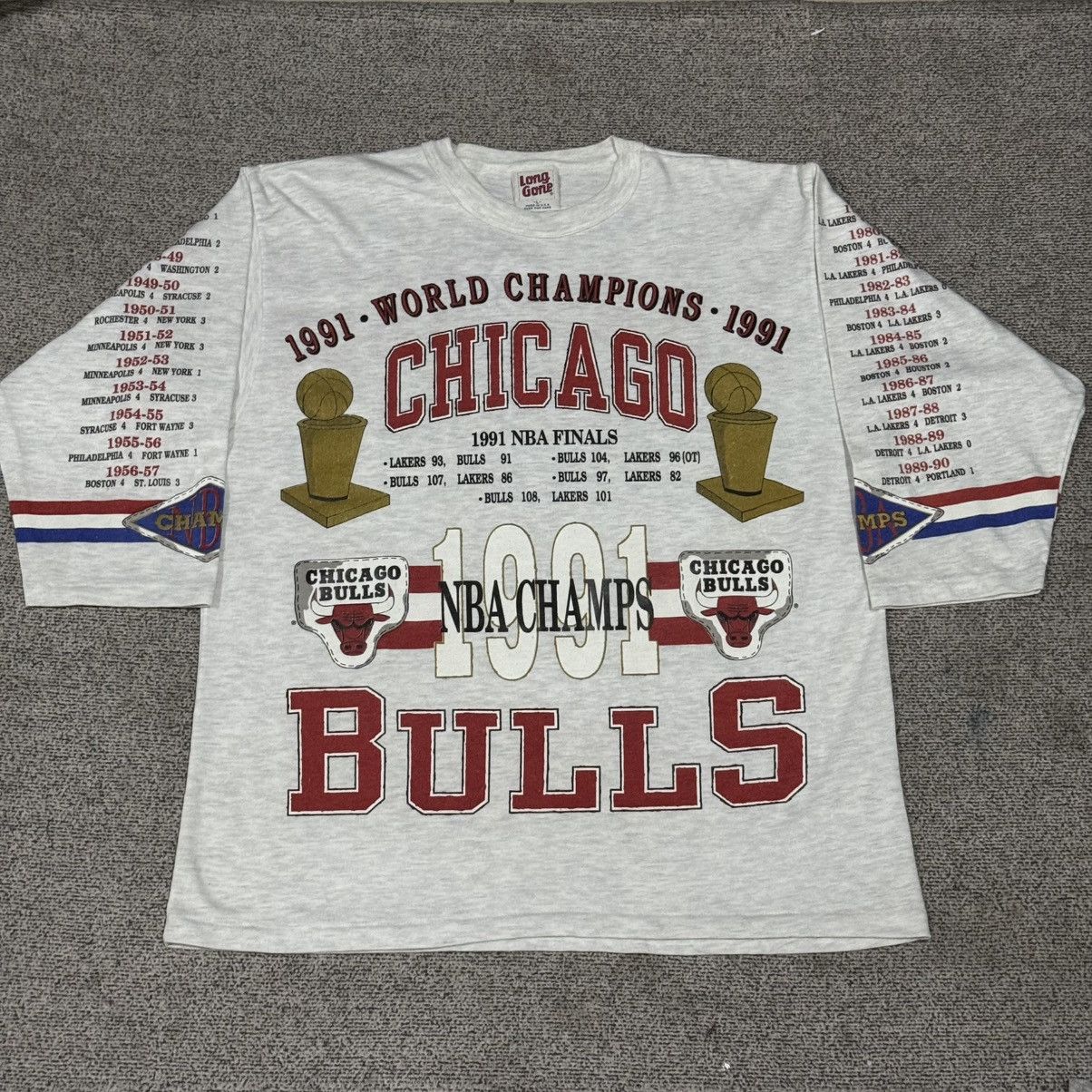 Vintage Vintage Long Gone T-Shirt Chicago Bulls 1991 Size US L / EU 52-54 / 3 - 1 Thumbnail