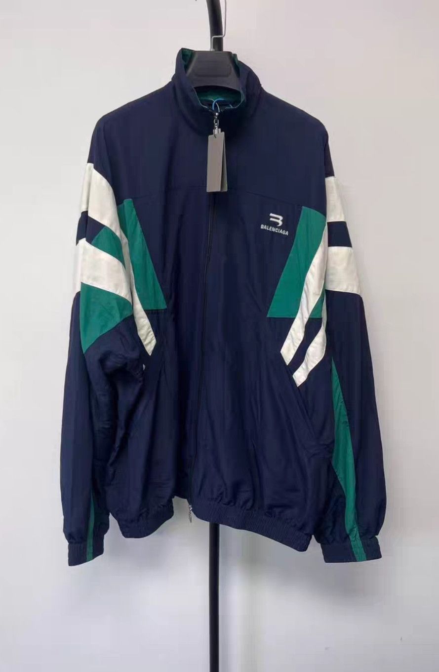 Balenciaga Balenciaga Sportyb Embroidered Color-Block Blue and Green Size US S / EU 44-46 / 1 - 5 Thumbnail