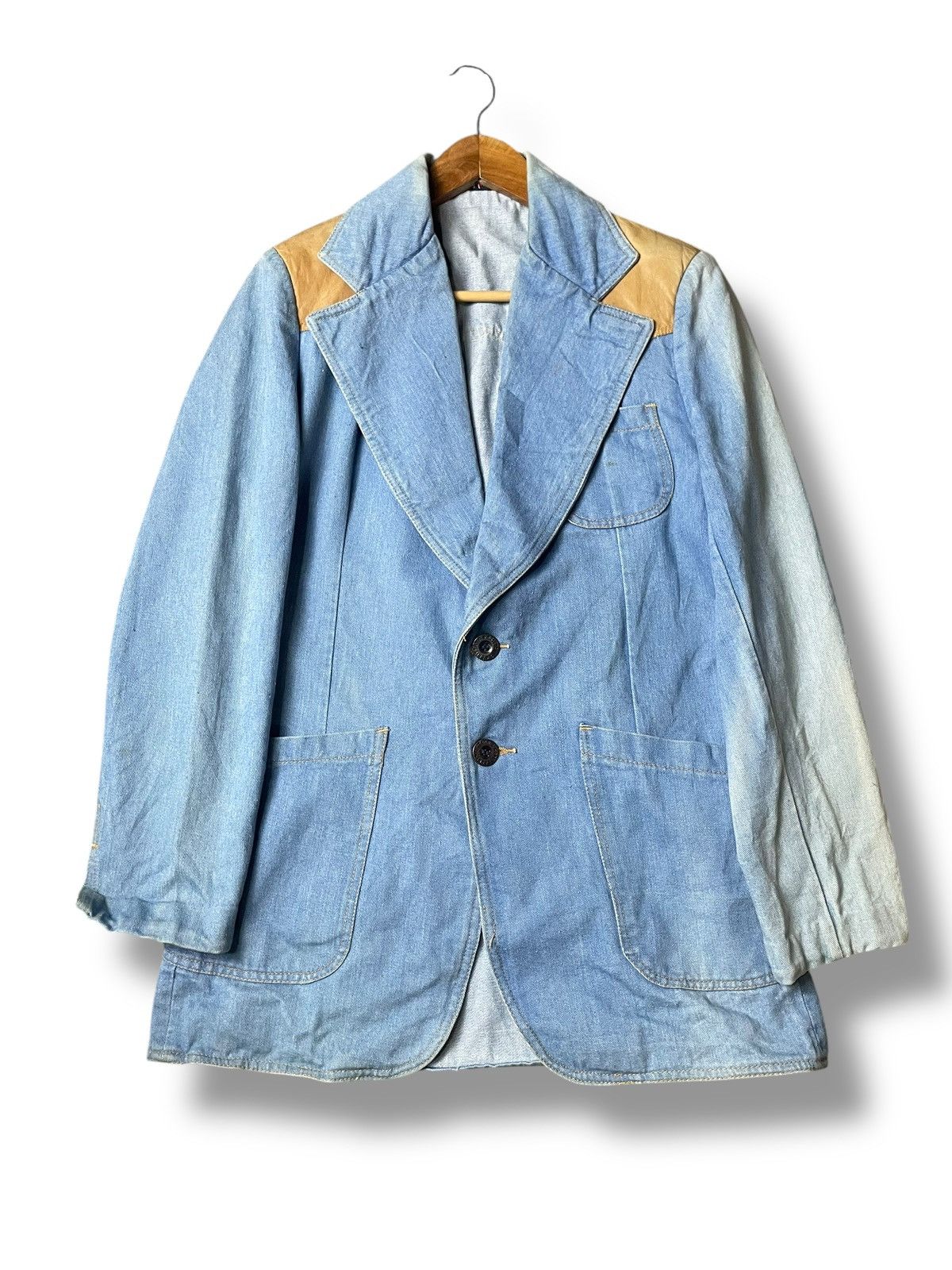 Japanese Brand × Vintage Vintage BRITTANIA Denim Jacket Coat (104) Size US M / EU 48-50 / 2 - 1 Thumbnail
