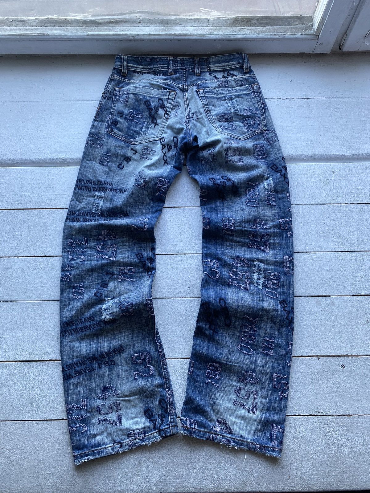 Japanese Brand × Vintage RARE Japanese y2k Opium Gothic Punk Distressed Mens Jeans Size US 30 / EU 46 - 14 Thumbnail