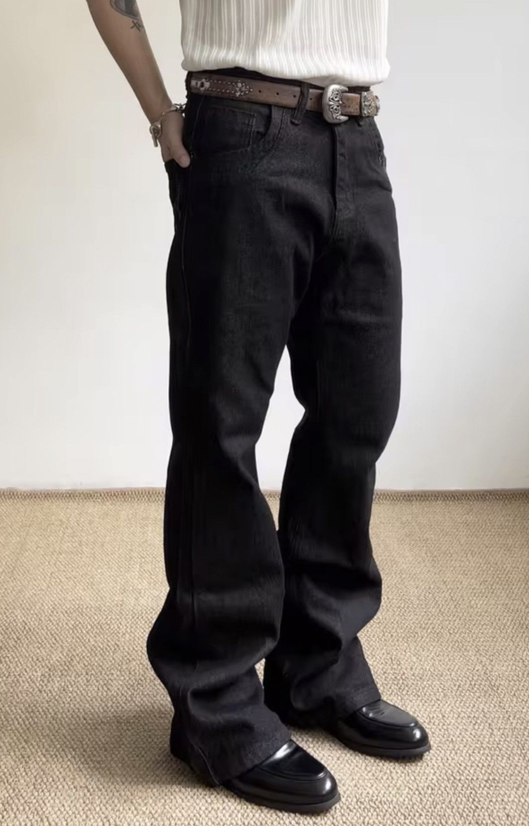 Jean utility punk yuppie grunge bootcut pattern jeans Size US 32 / EU 48 - 1 Thumbnail