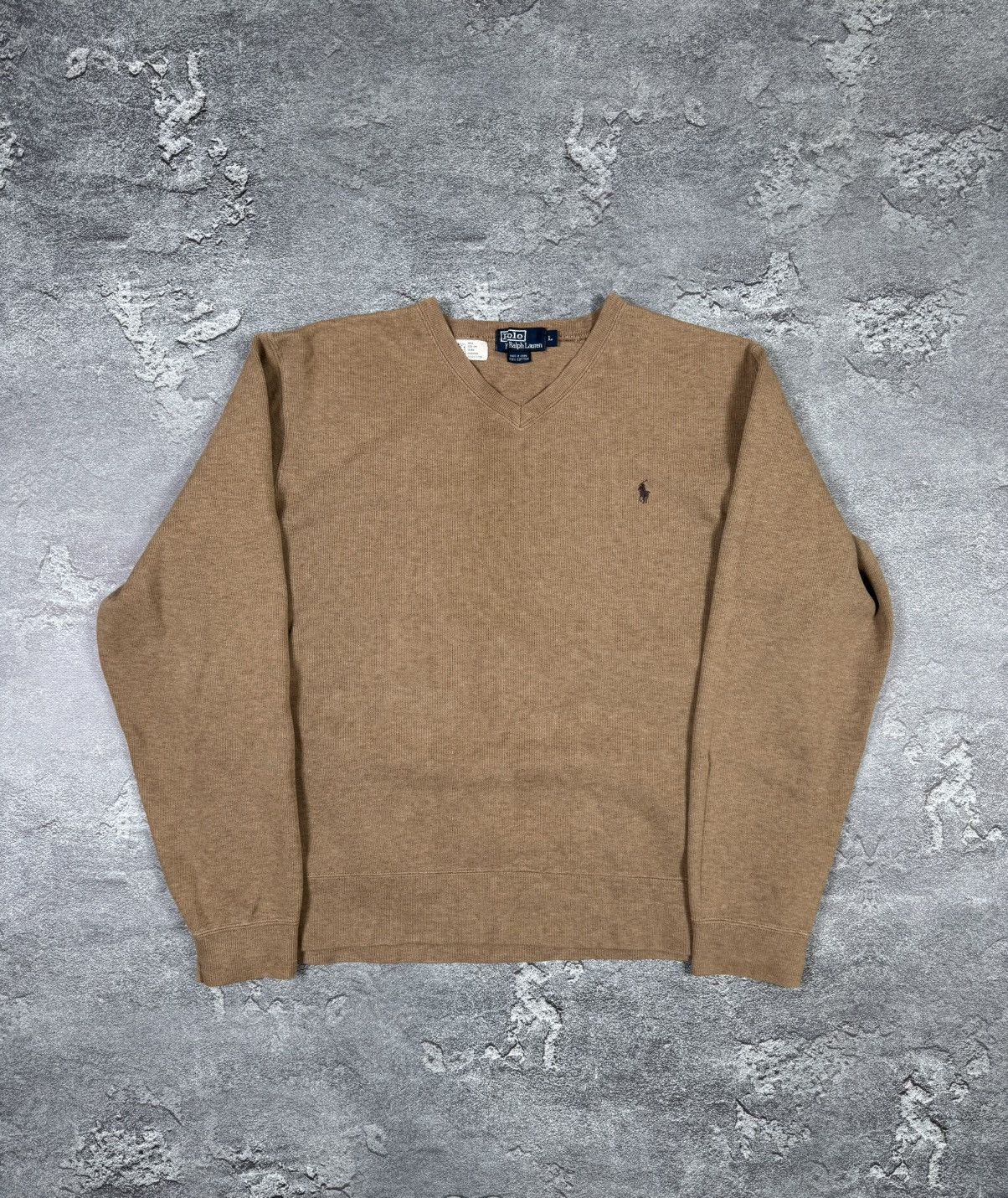 Polo Ralph Lauren Polo Ralph Lauren V-Neck Brown Knitted Sweater Size L Y2K Size US L / EU 52-54 / 3 - 1 Thumbnail