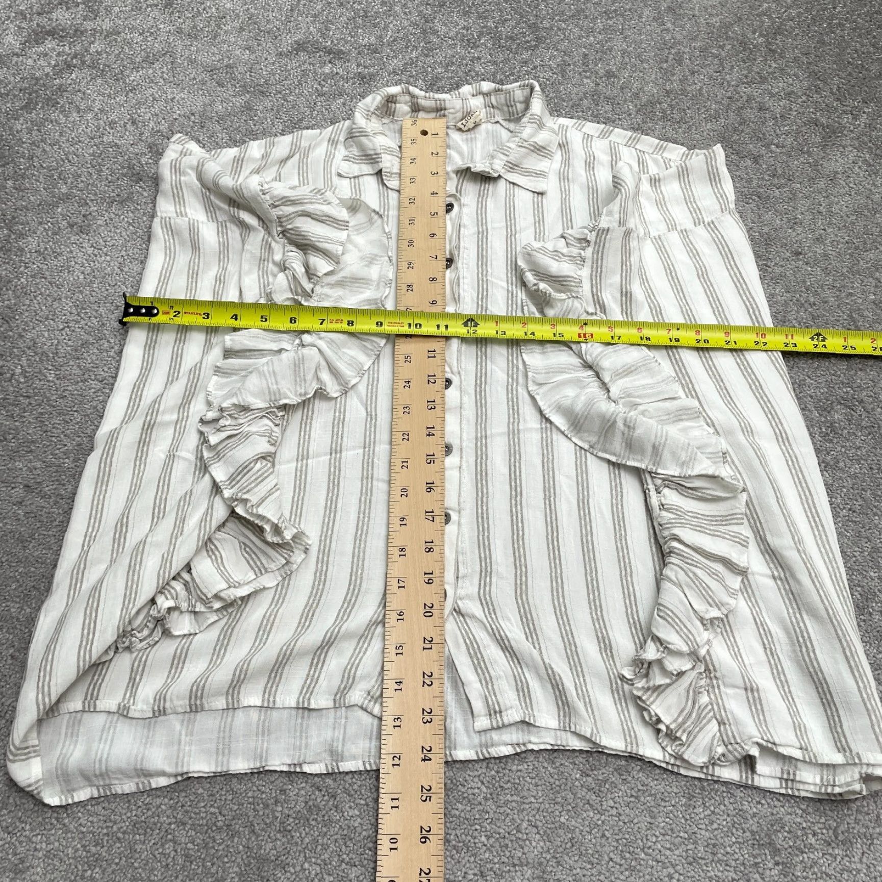 Vintage Ijoah Button Down Shirt Womens Medium White Striped Sleeveless Rayon Top Size M / US 6-8 / IT 42-44 - 7 Thumbnail