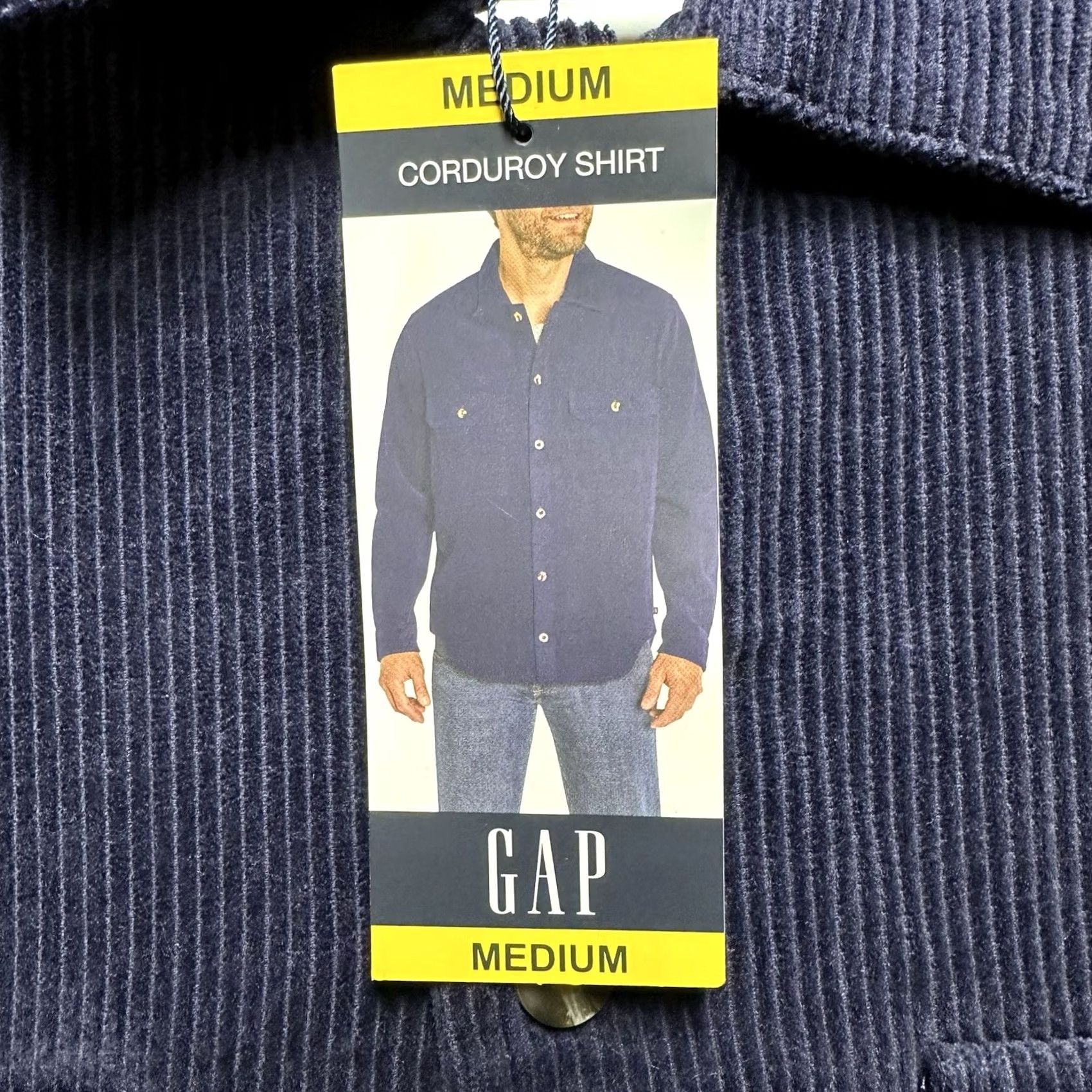 Gap GAP Shirt Button Up Corduroy Long Sleeve Mens Medium Eclipse Blue Size US M / EU 48-50 / 2 - 4 Thumbnail