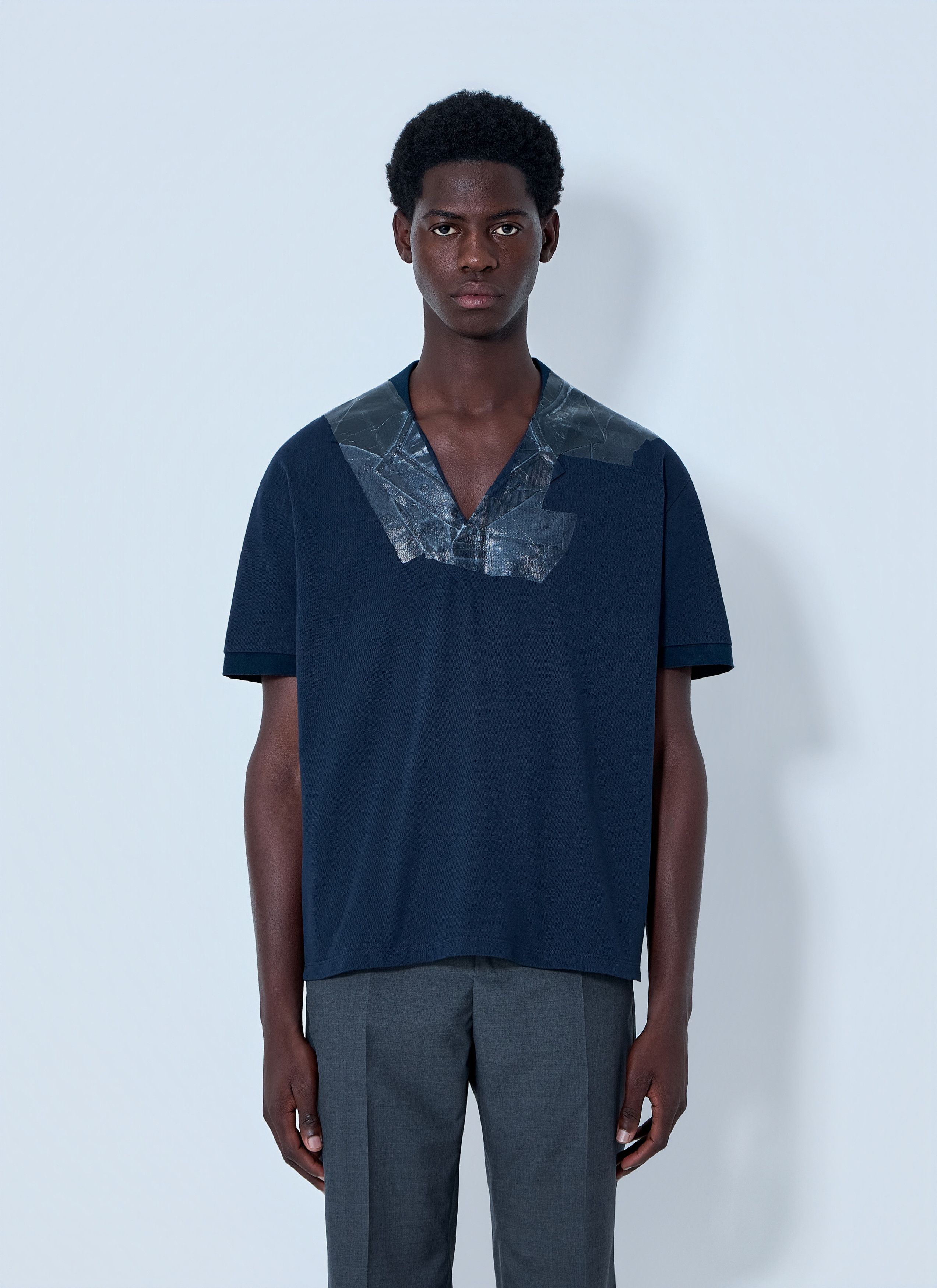 Maison Margiela V-Neck Panel T-Shirt Size US M / EU 48-50 / 2 - 1 Thumbnail