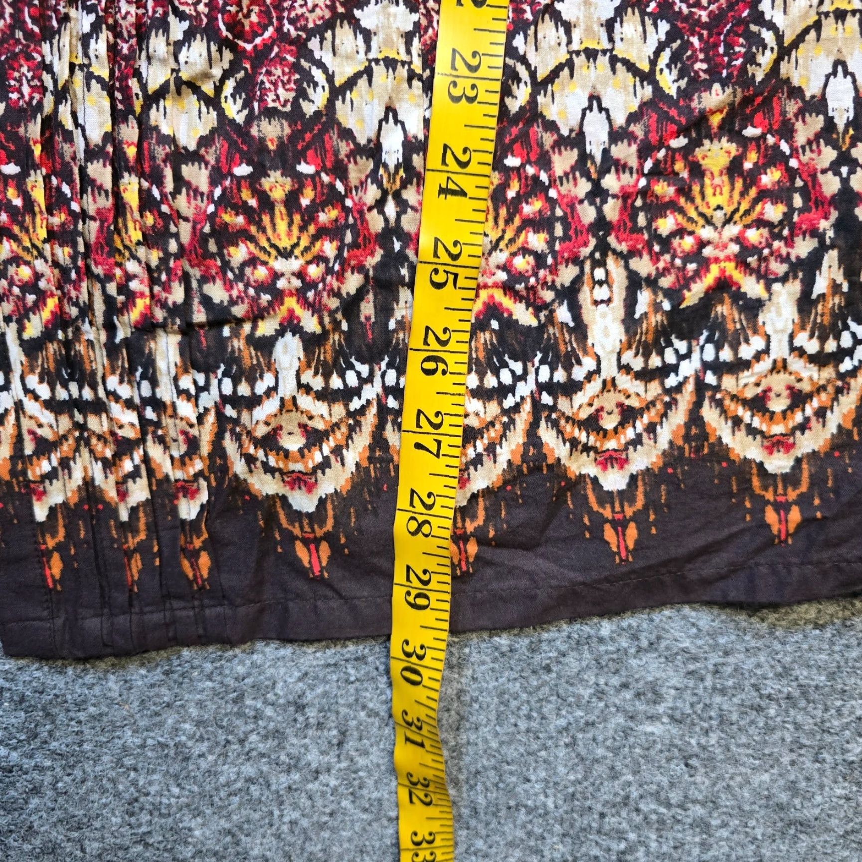 Vintage Catherine's Beaded Round Neck Button Blouse Women 1X Brown Orange Casual Career Geometric Pattern Size XL / US 12-14 / IT 48-50 - 6 Thumbnail