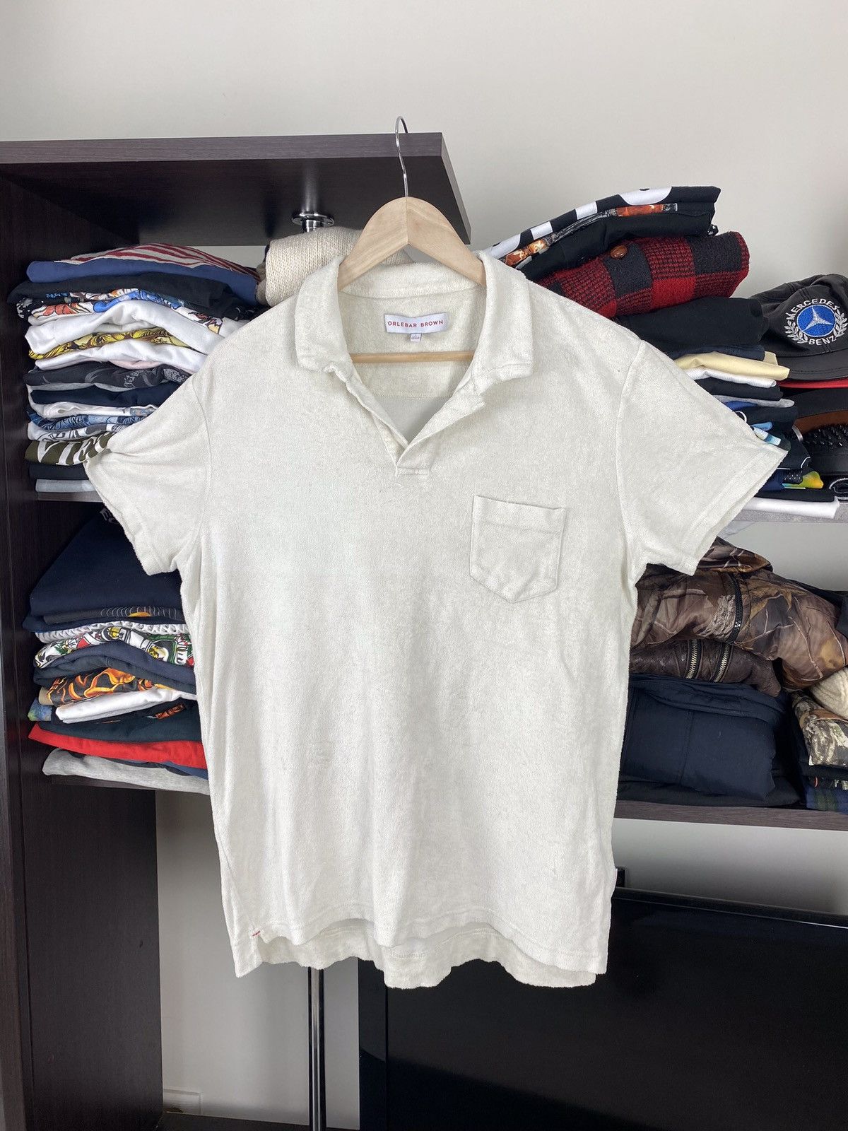 Orlebar Brown Terry Cotton White Polo Size US L / EU 52-54 / 3 - 1 Thumbnail