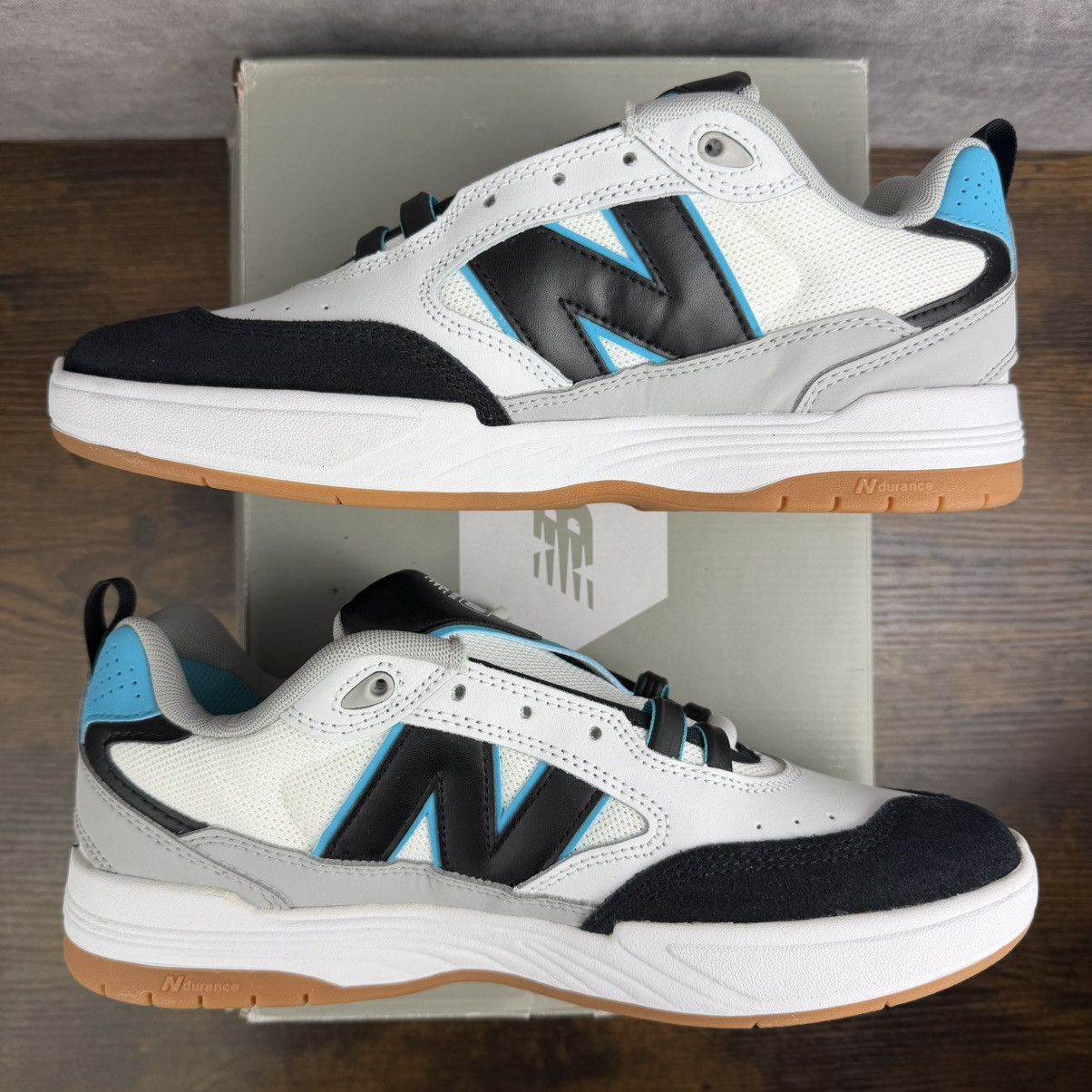 New Balance NEW New Balance Numeric 808 Tiago Lemos White Aqua NM808BYS Size US 9.5 / EU 42-43 - 4 Thumbnail