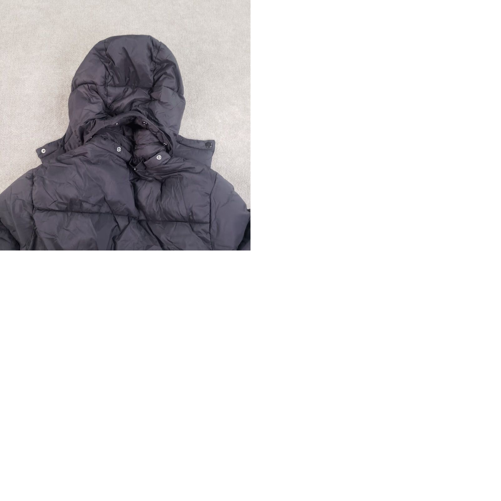 Vintage Divided Puffer Jacket Women Small Black Full Zip Hood Belt Removable Winter H&M Size S / US 4 / IT 40 - 9 Thumbnail
