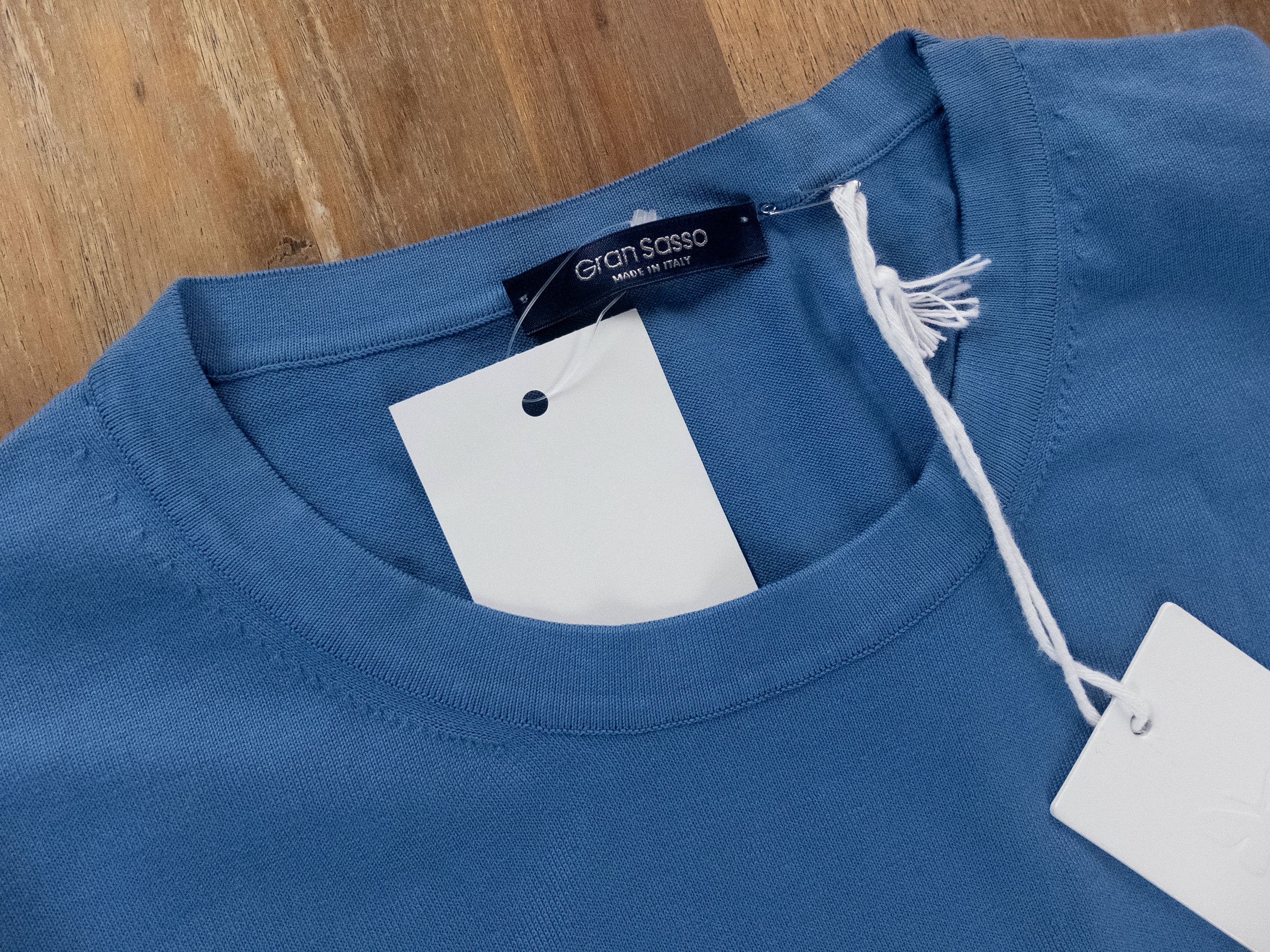 Gran Sasso GRAN SASSO blue knit cotton t-shirt Size XXL / 54 IT Size US XXL / EU 58 / 5 - 2 Thumbnail