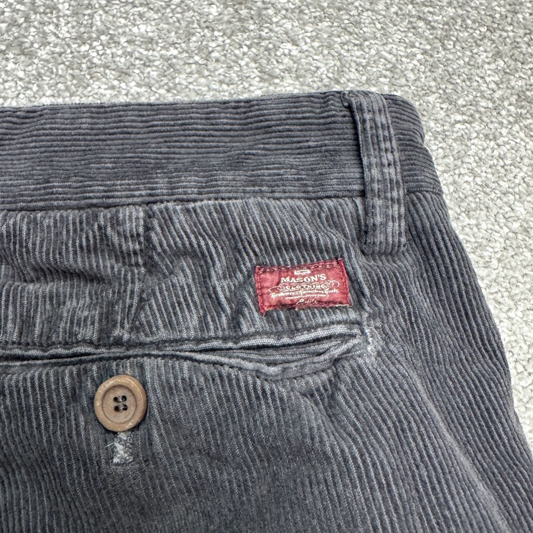 Mason's Mason's Pants | Charcoal Gray Cotton | 38x30 | Regular Straight Corduroy Chino Men - Vintage? No (but must follow rules) Size US 38 / EU 54 - 6 Thumbnail